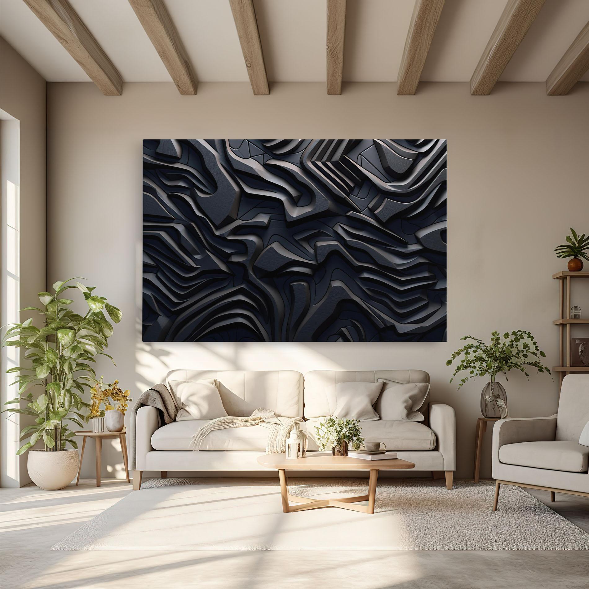 Obraz na Płótnie Black 3d Lines mockup 6