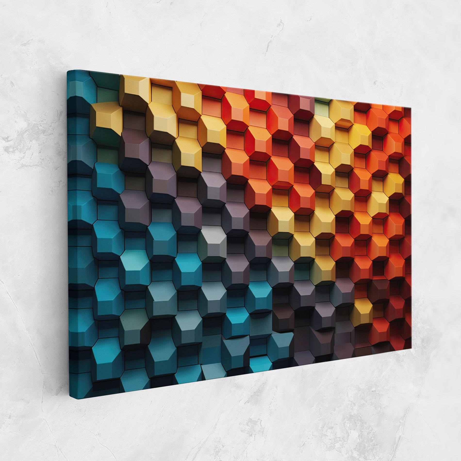 Obraz na Płótnie 3d Sqare Mix mockup 1