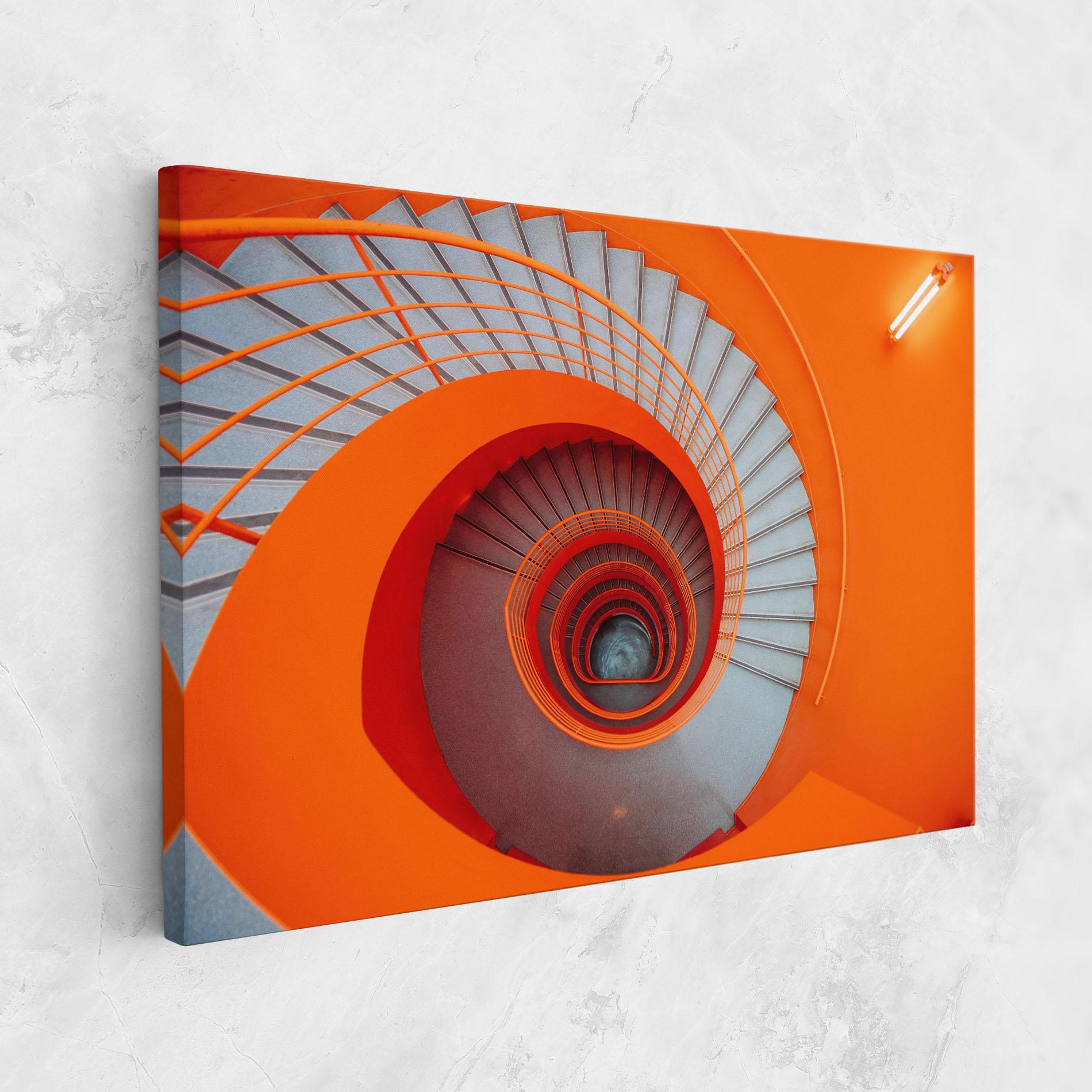 Obraz na Płótnie Grey Orange Stairs mockup 1