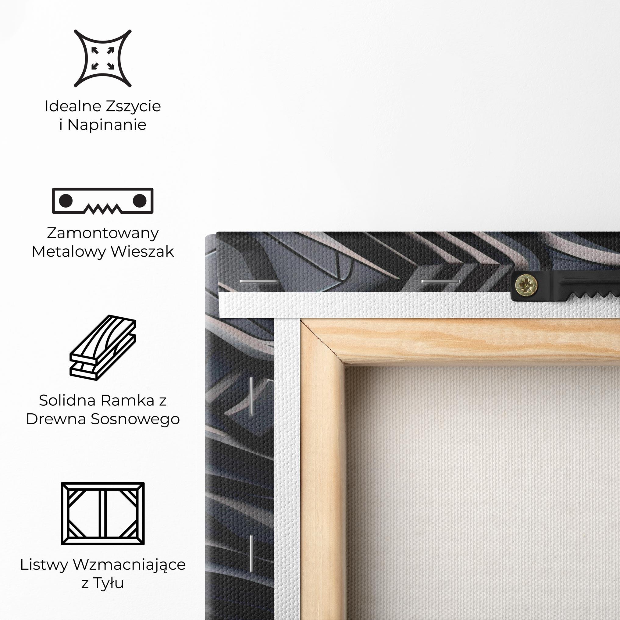 Obraz na Płótnie Black 3d Lines mockup 5