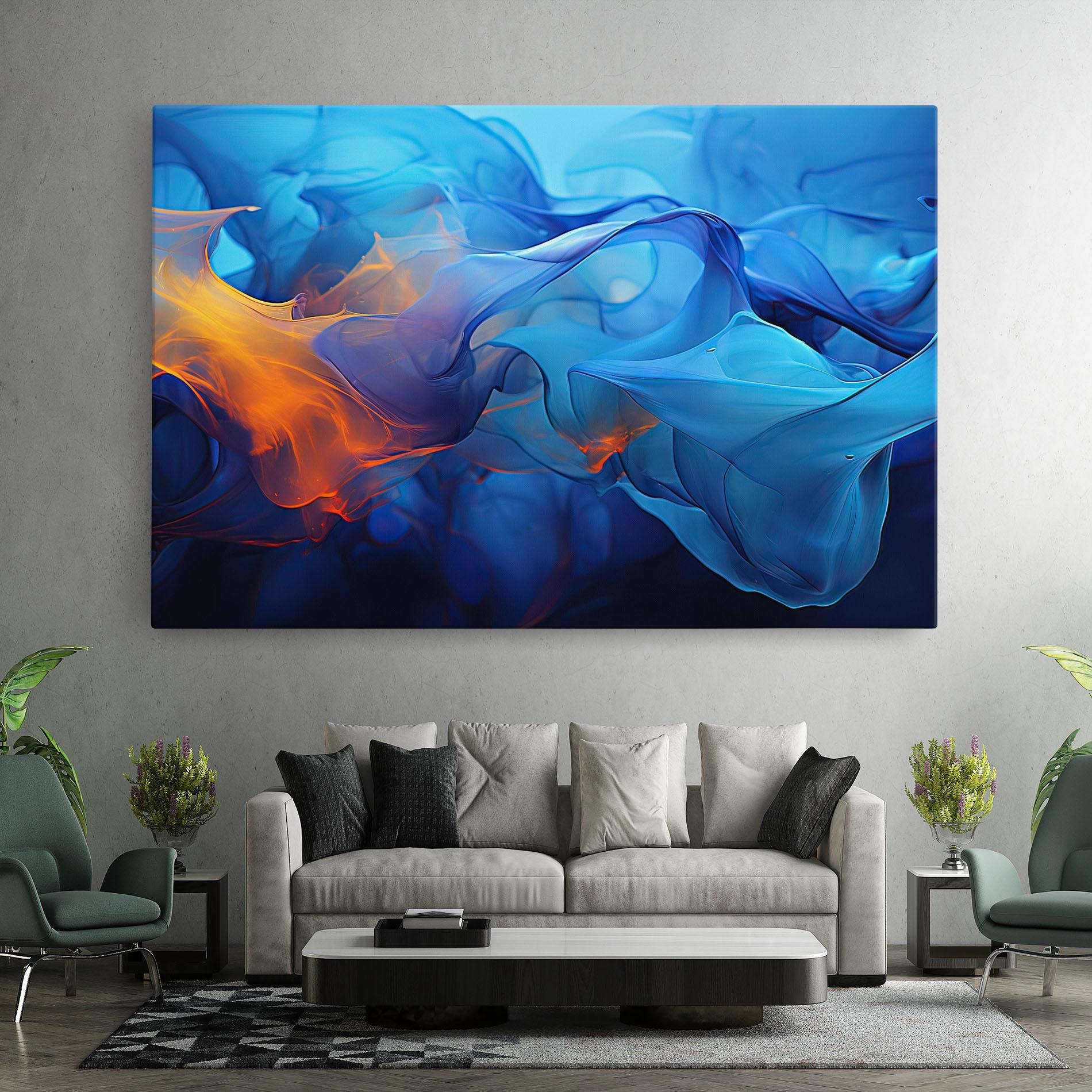 Obraz na Płótnie Blue Orange Floating mockup 7