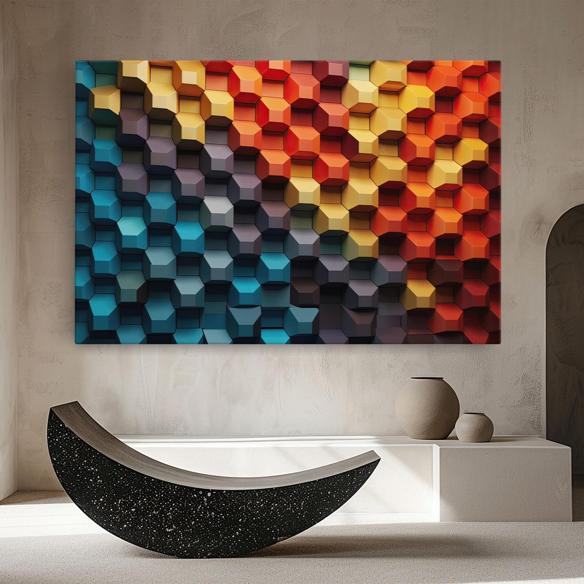 Obraz na Płótnie 3d Sqare Mix mockup 8