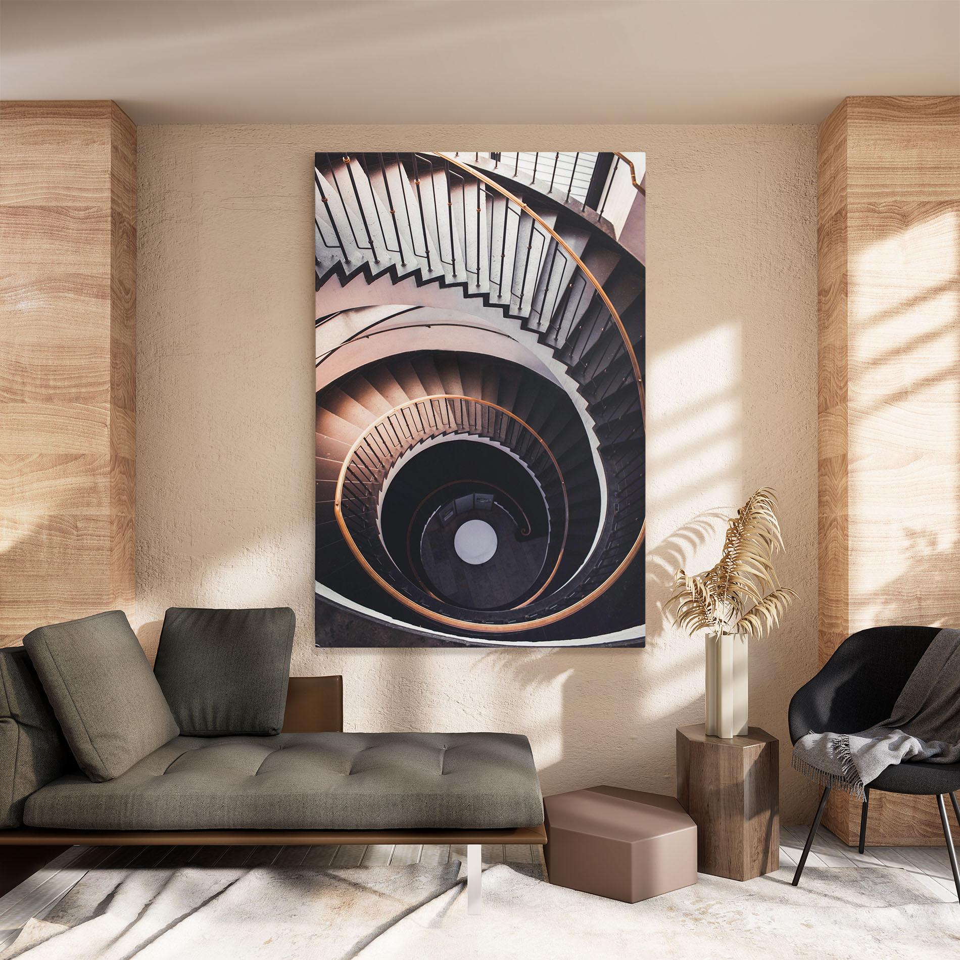 Obraz na Płótnie Grey Stairs Spiral mockup 8