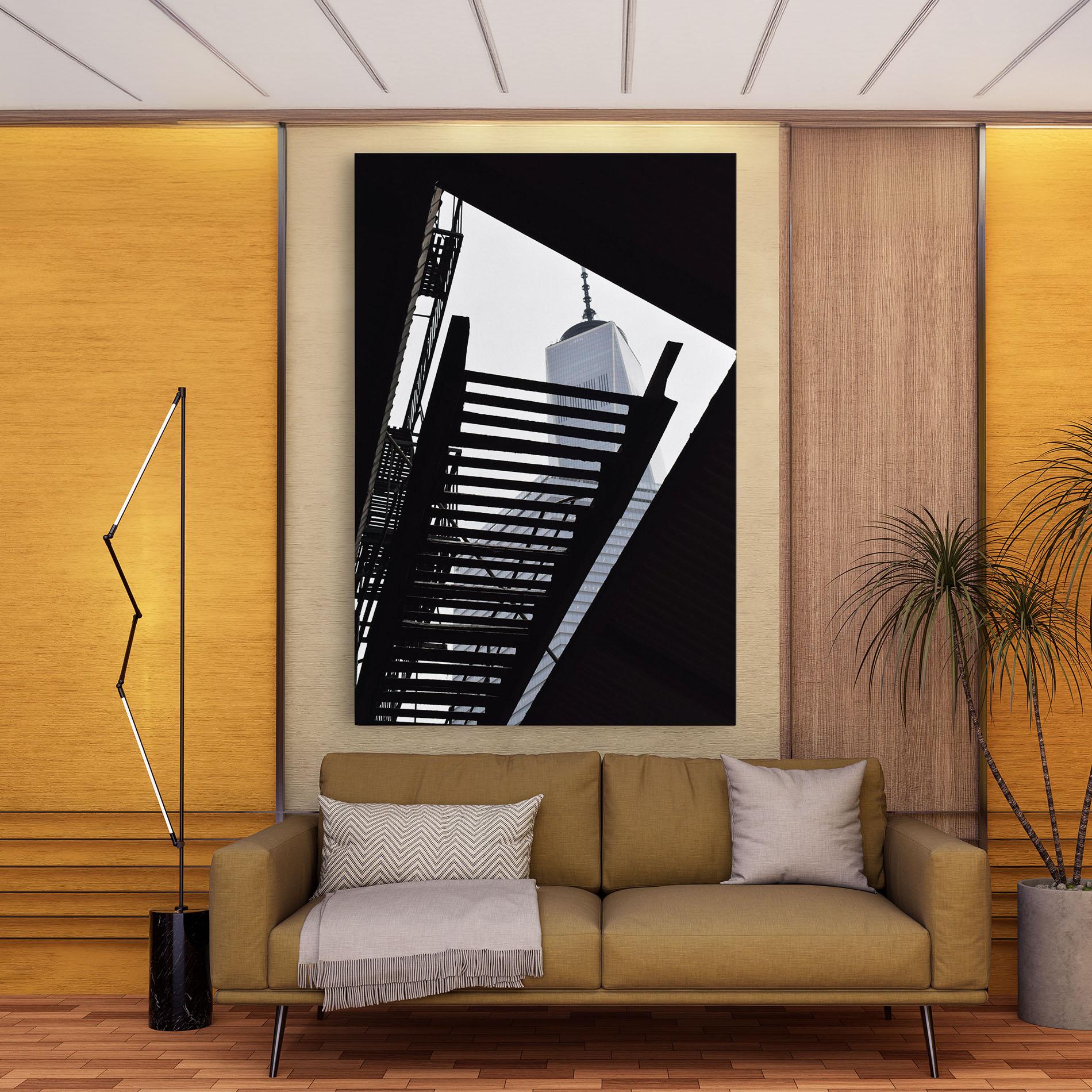 Obraz na Płótnie Black Stairs Floating mockup 9