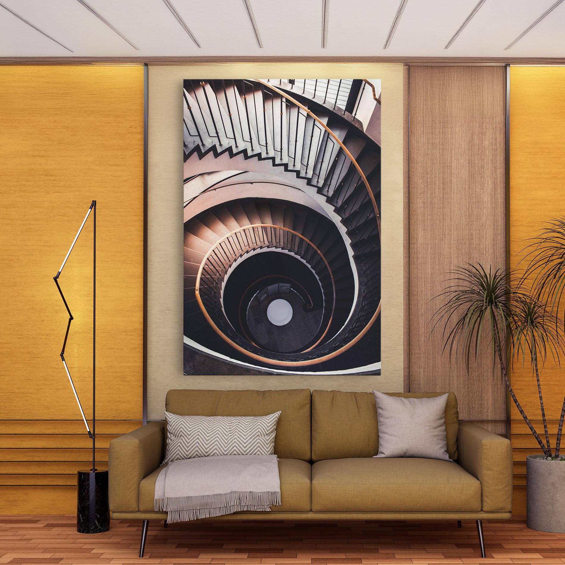 Obraz na Płótnie Grey Stairs Spiral mockup 9