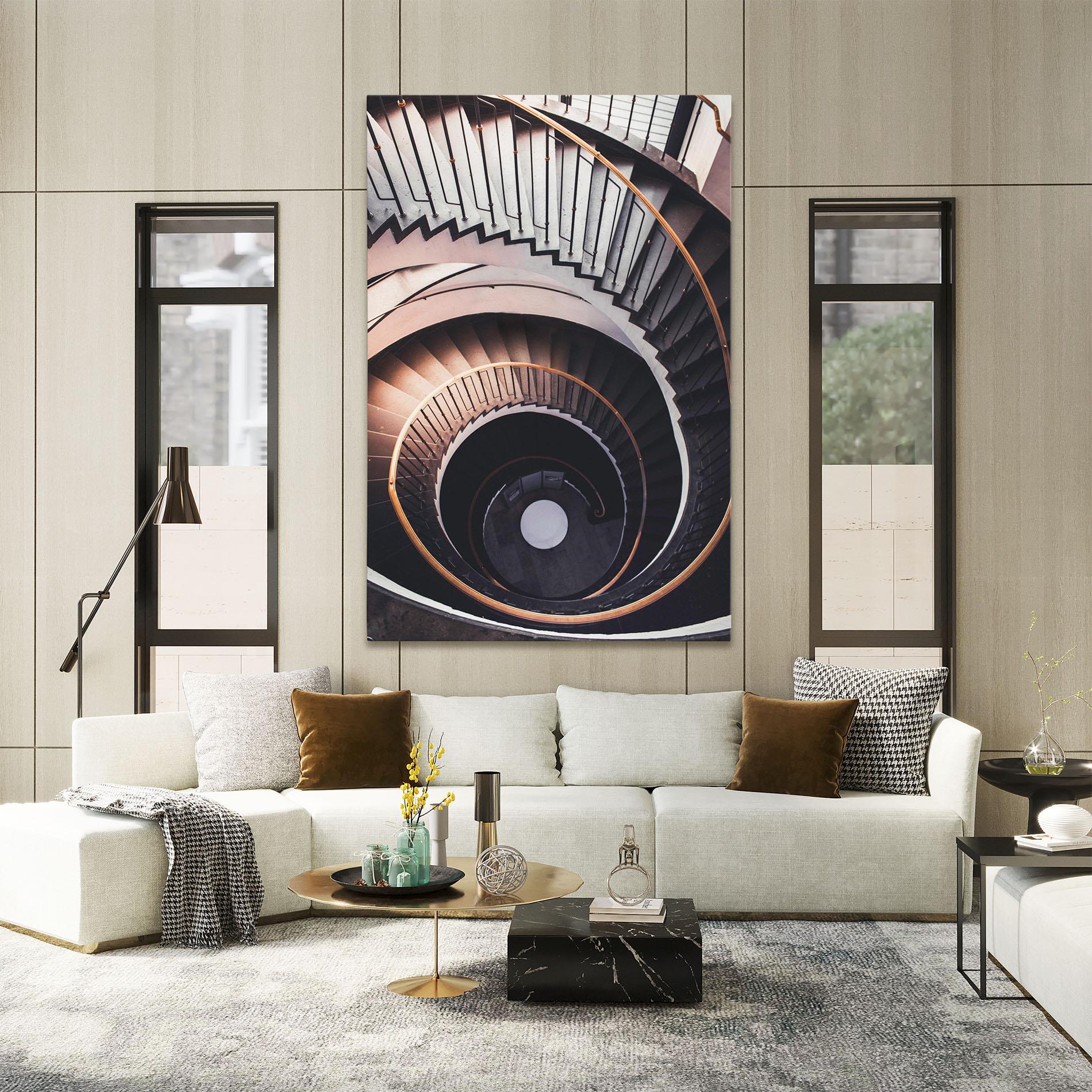 Obraz na Płótnie Grey Stairs Spiral mockup 2