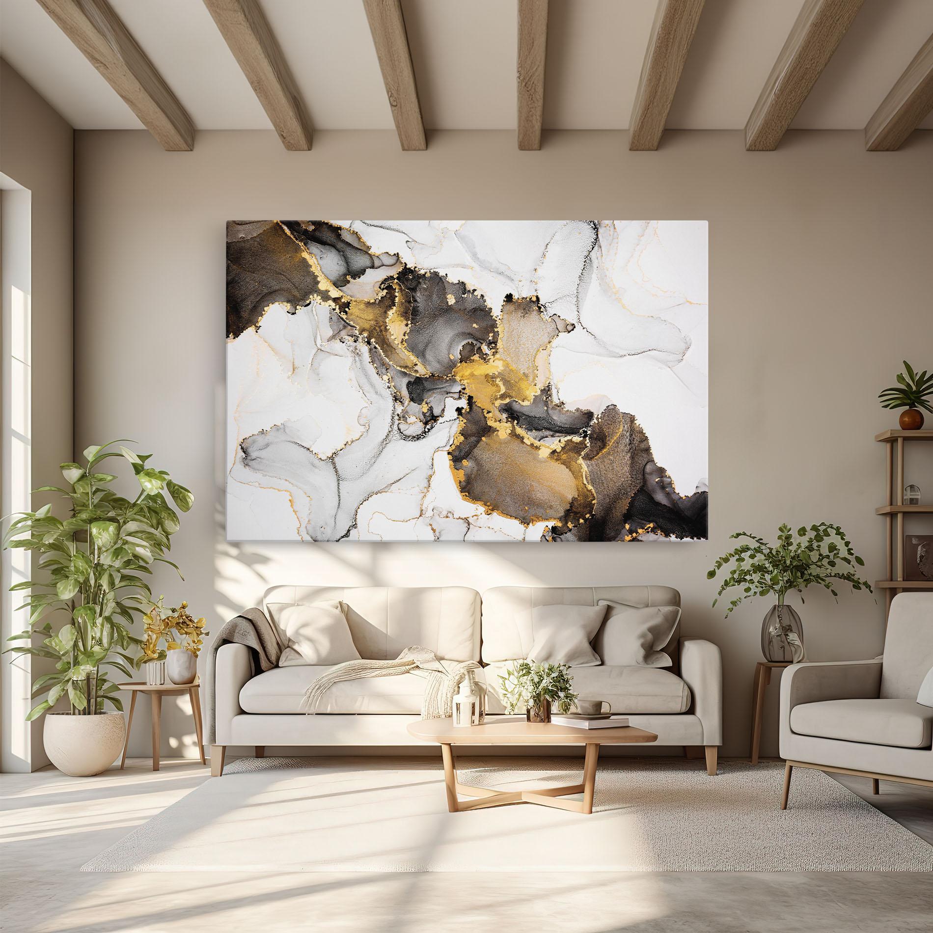 Obraz na Płótnie Golden Marble Shades mockup 6