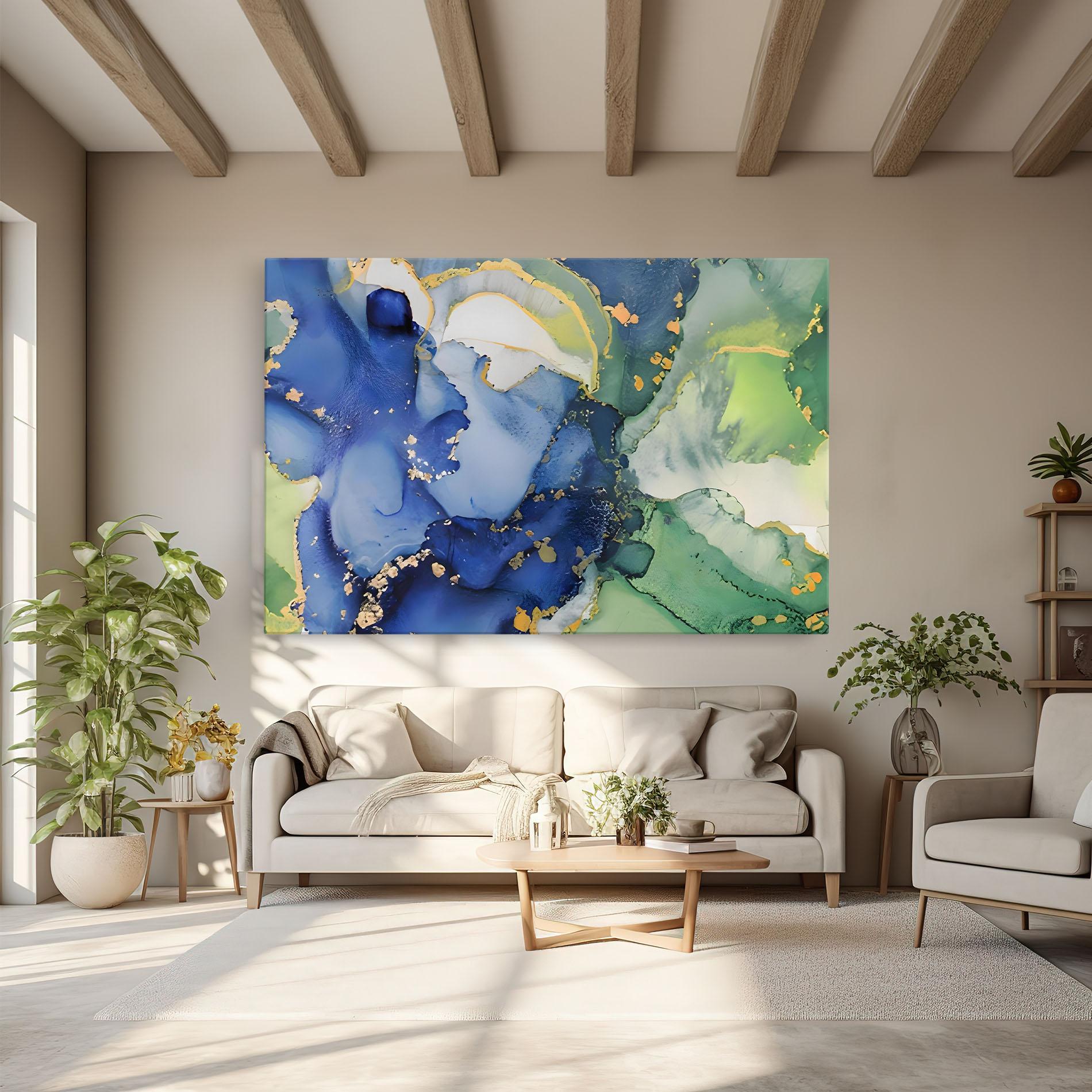 Obraz na Płótnie Green Paint Marble mockup 6