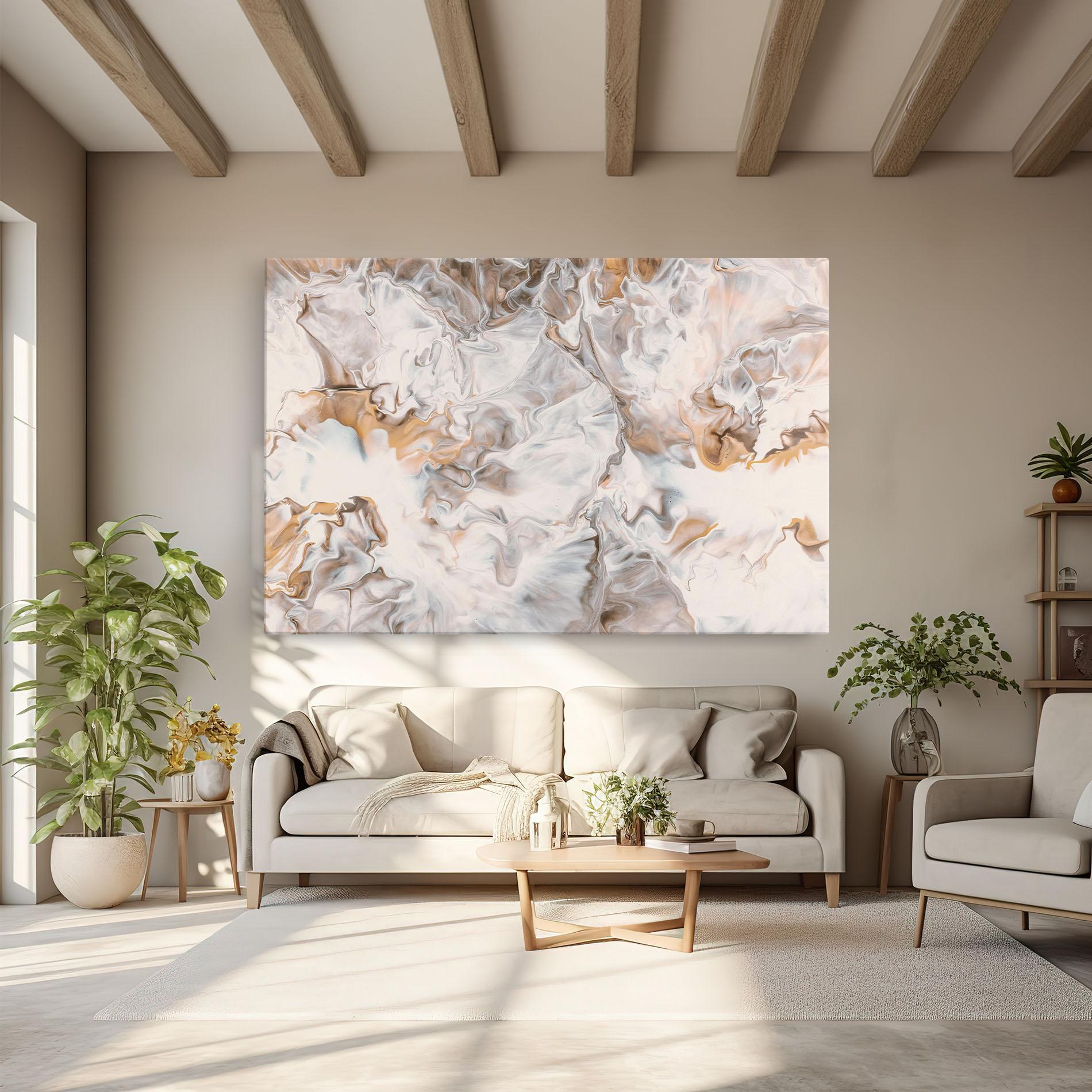 Obraz na Płótnie White Gold Abstract mockup 6