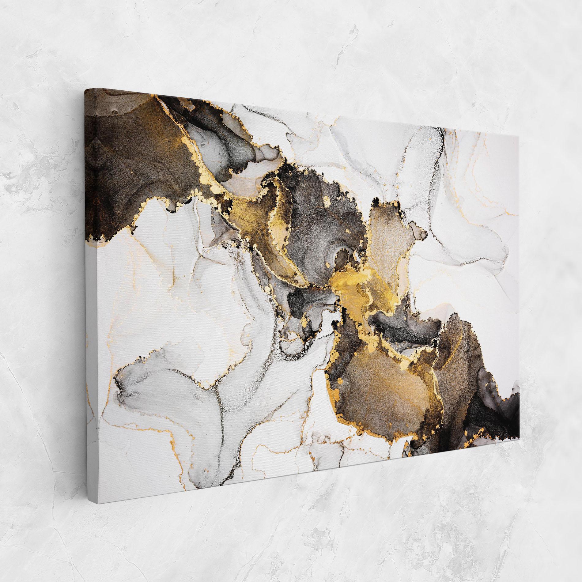 Obraz na Płótnie Golden Marble Shades mockup 1