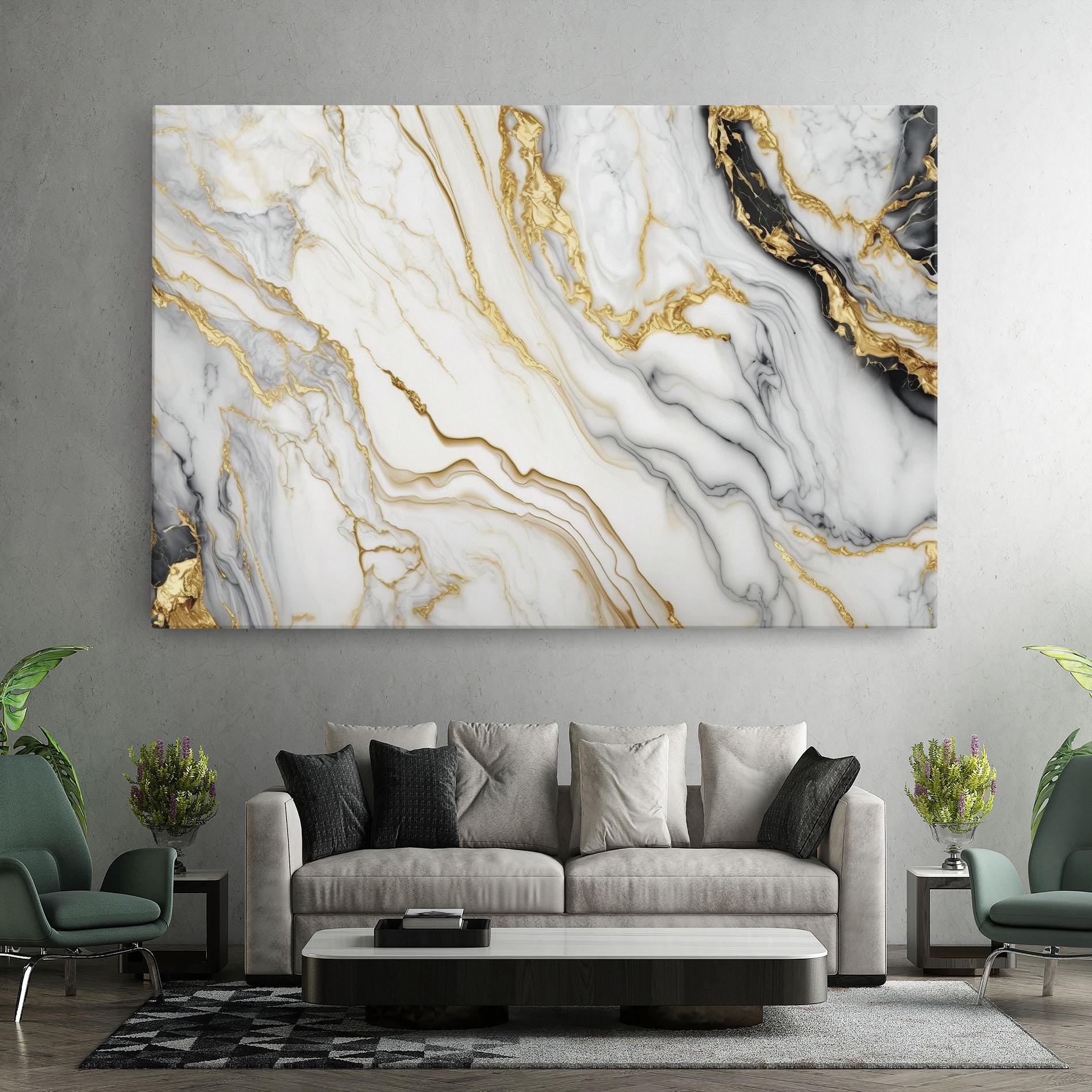 Obraz na Płótnie White Golden Marble mockup 7