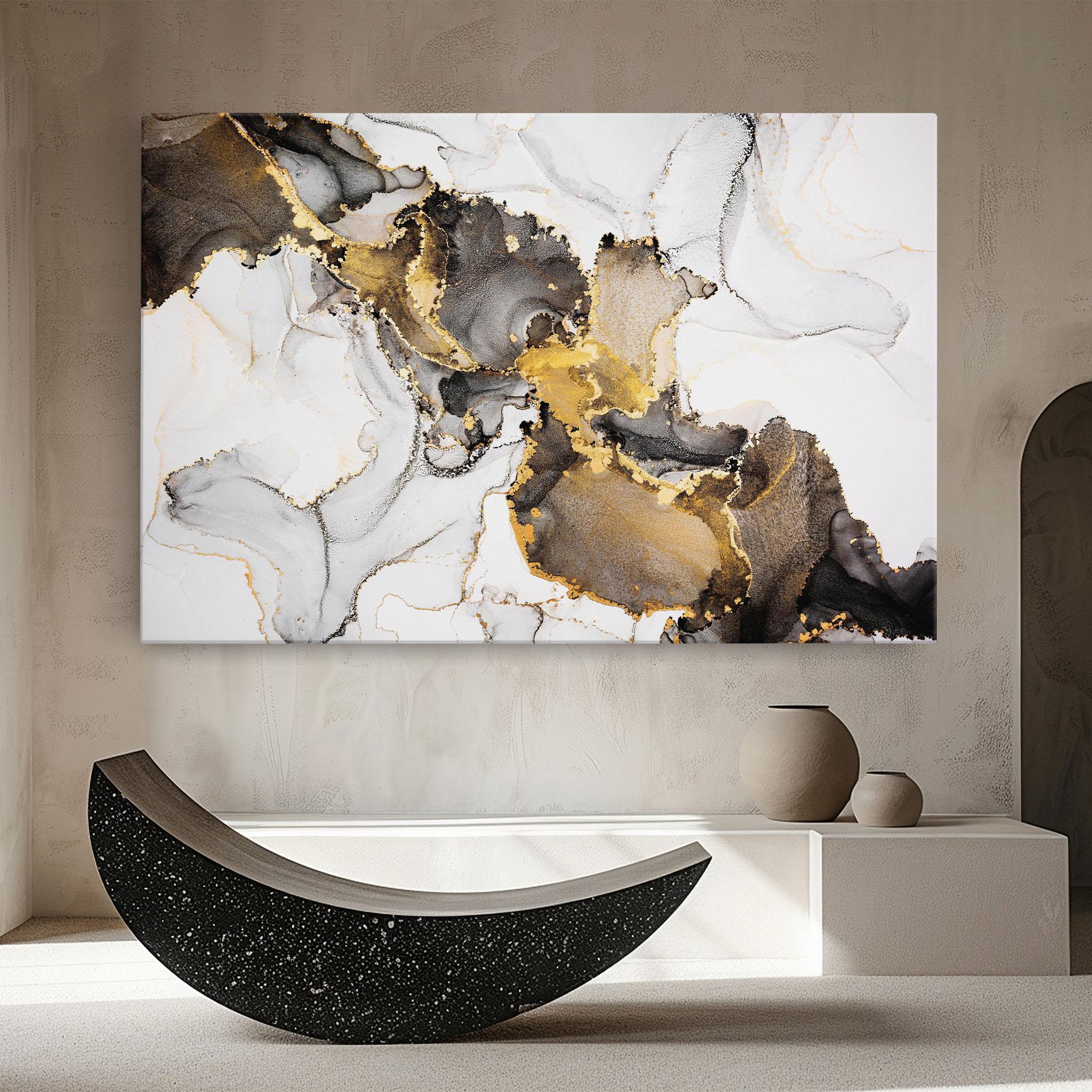 Obraz na Płótnie Golden Marble Shades mockup 8