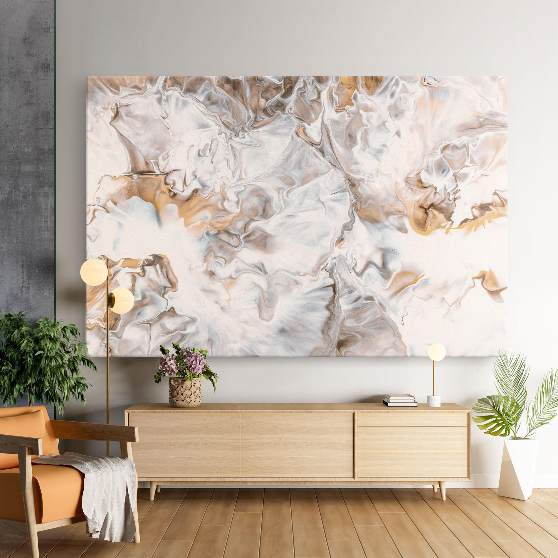 Obraz na Płótnie White Gold Abstract mockup 9