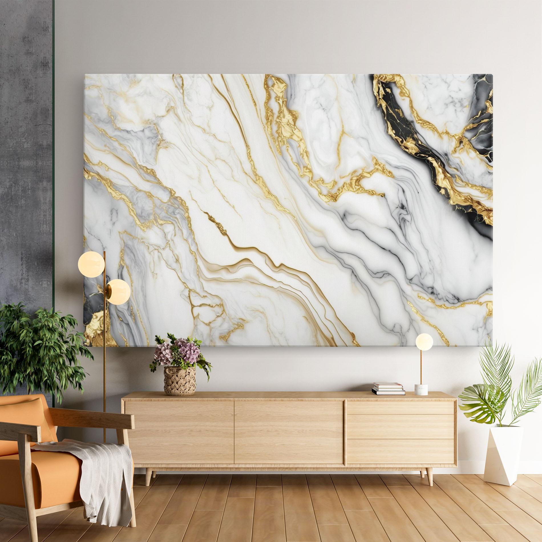 Obraz na Płótnie White Golden Marble mockup 9