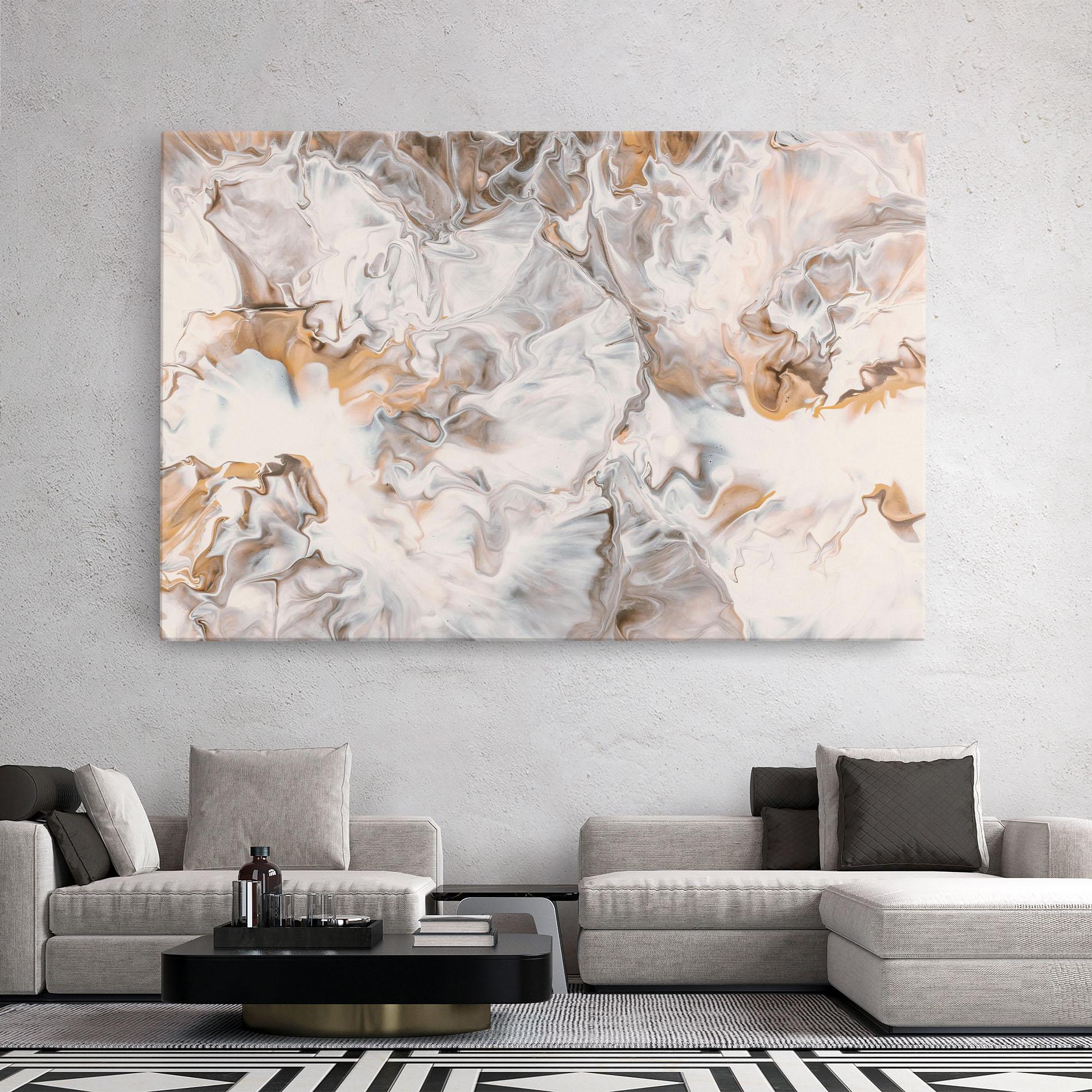 Obraz na Płótnie White Gold Abstract mockup 2