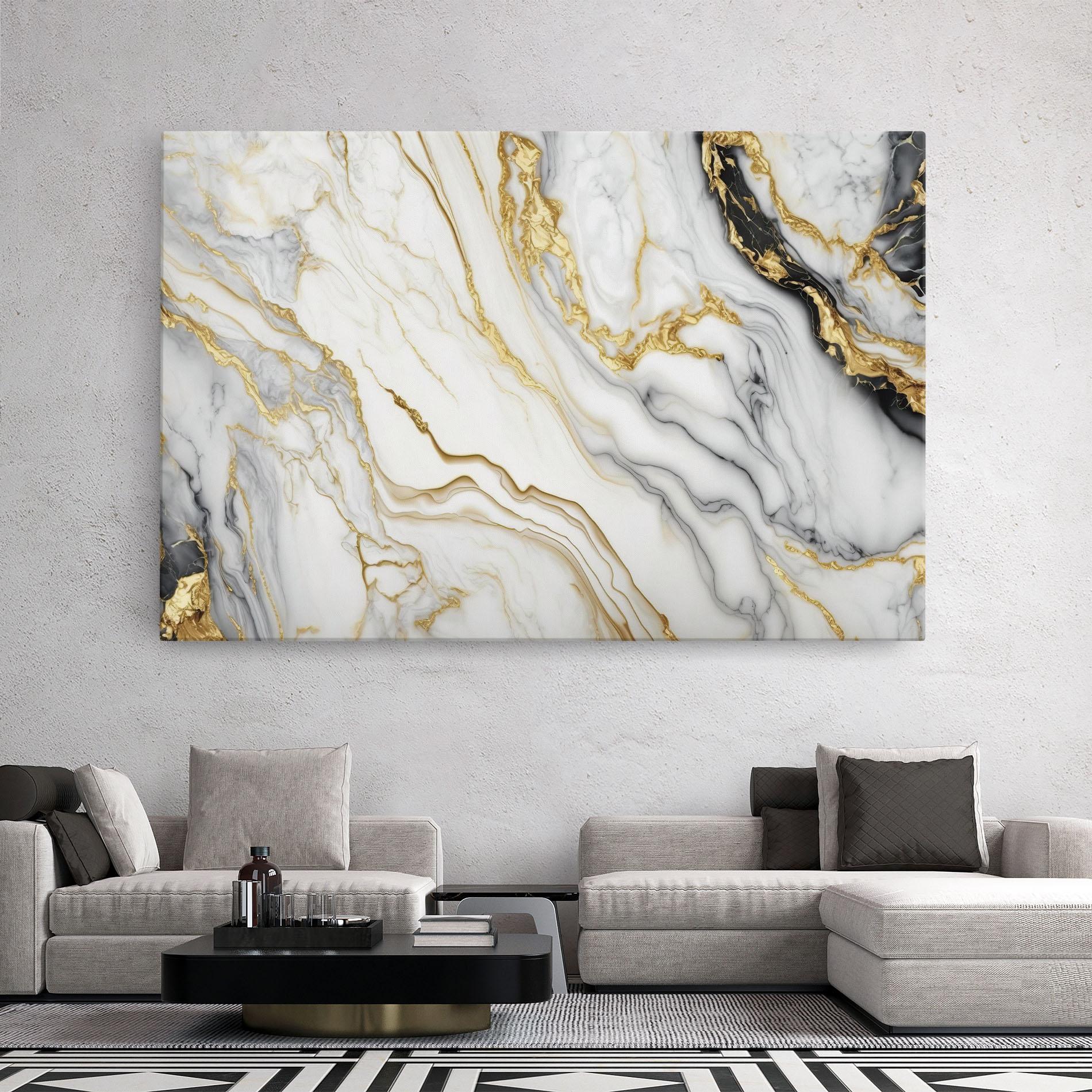 Obraz na Płótnie White Golden Marble mockup 2