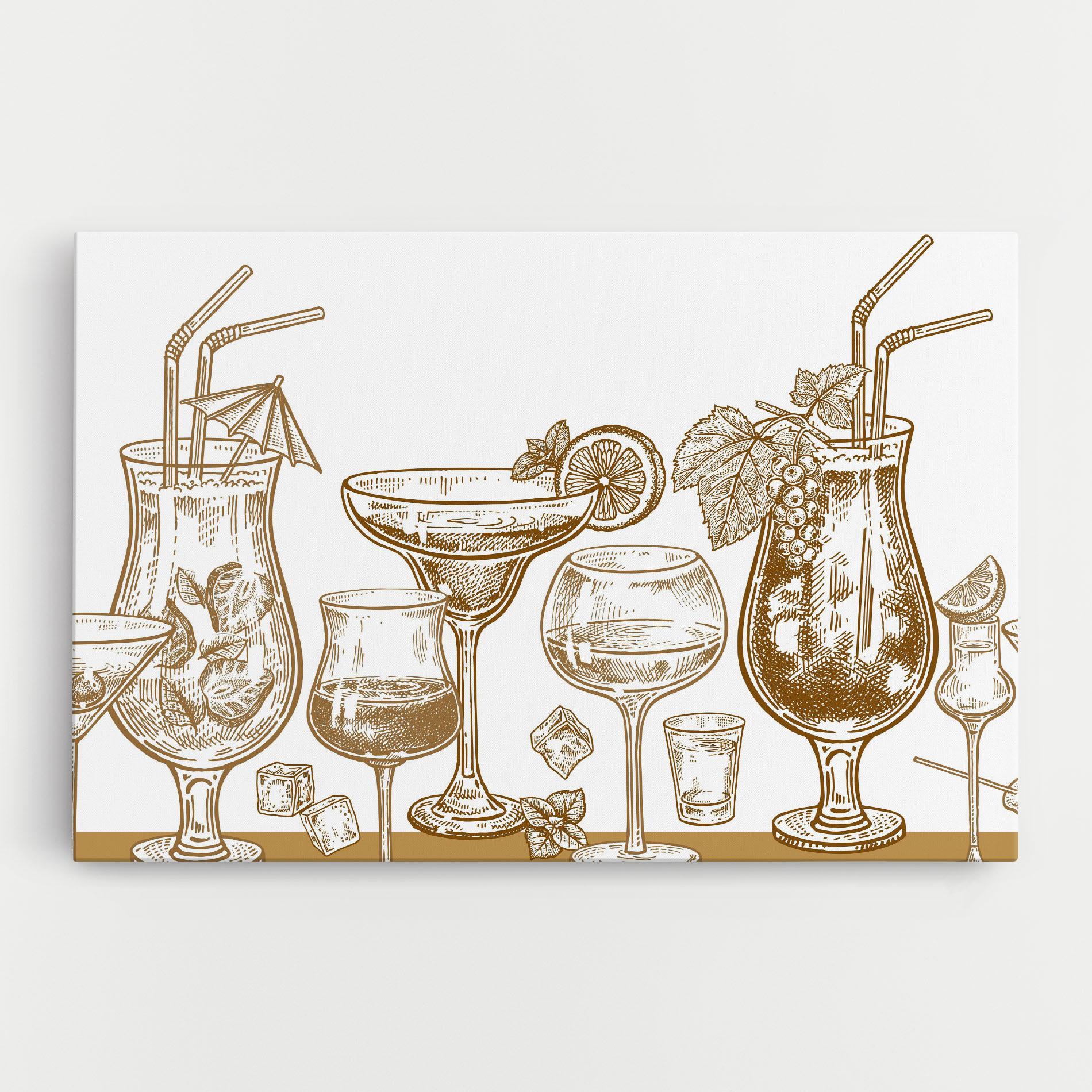 Obraz na Płótnie Brown Line Drinks mockup 0