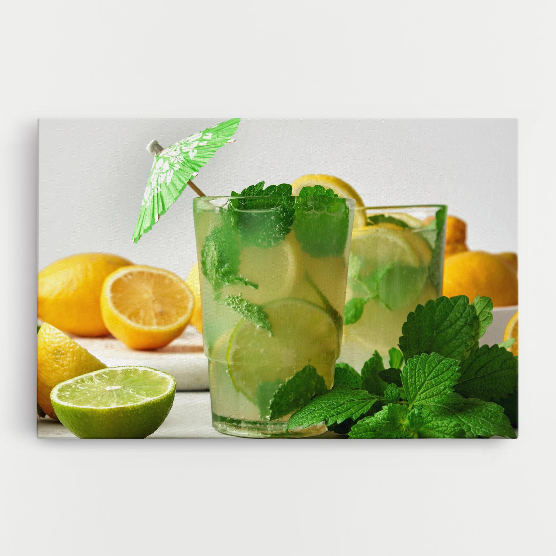 Obraz na Płótnie Mint Leaves Lemonade mockup 0