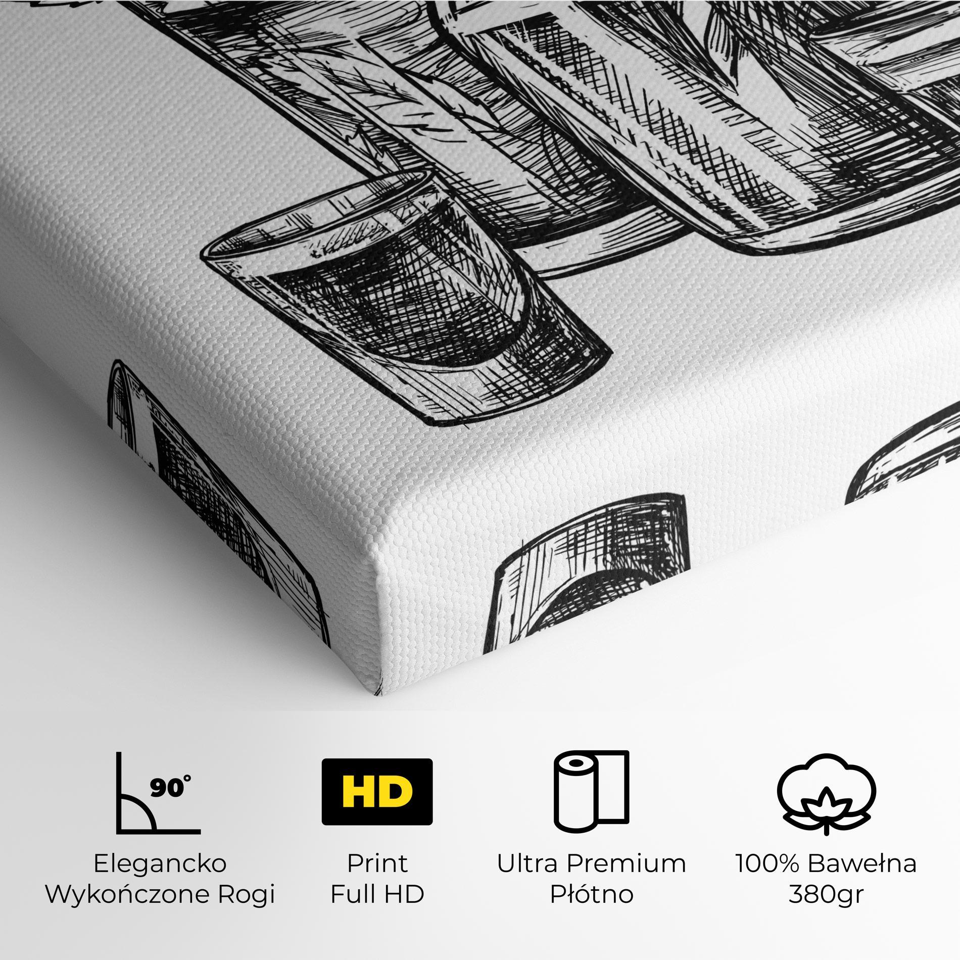 Obraz na Płótnie Black Line Drinks mockup 4