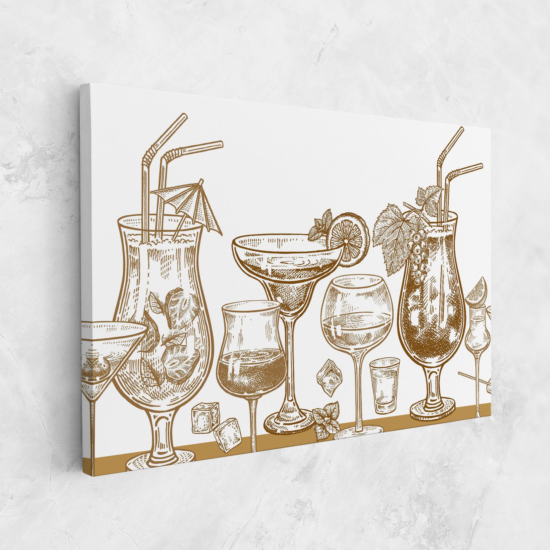 Obraz na Płótnie Brown Line Drinks mockup 1