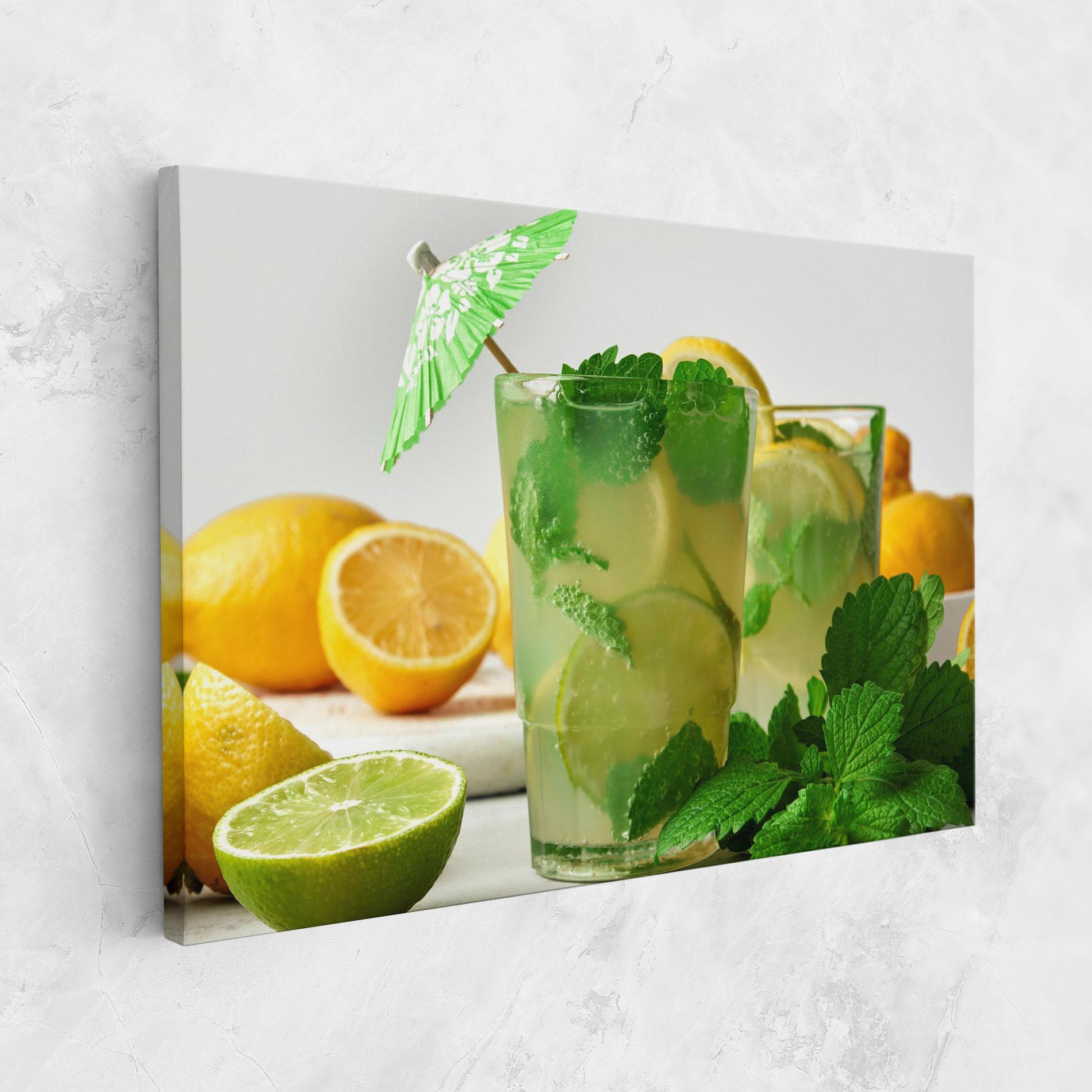 Obraz na Płótnie Mint Leaves Lemonade mockup 1