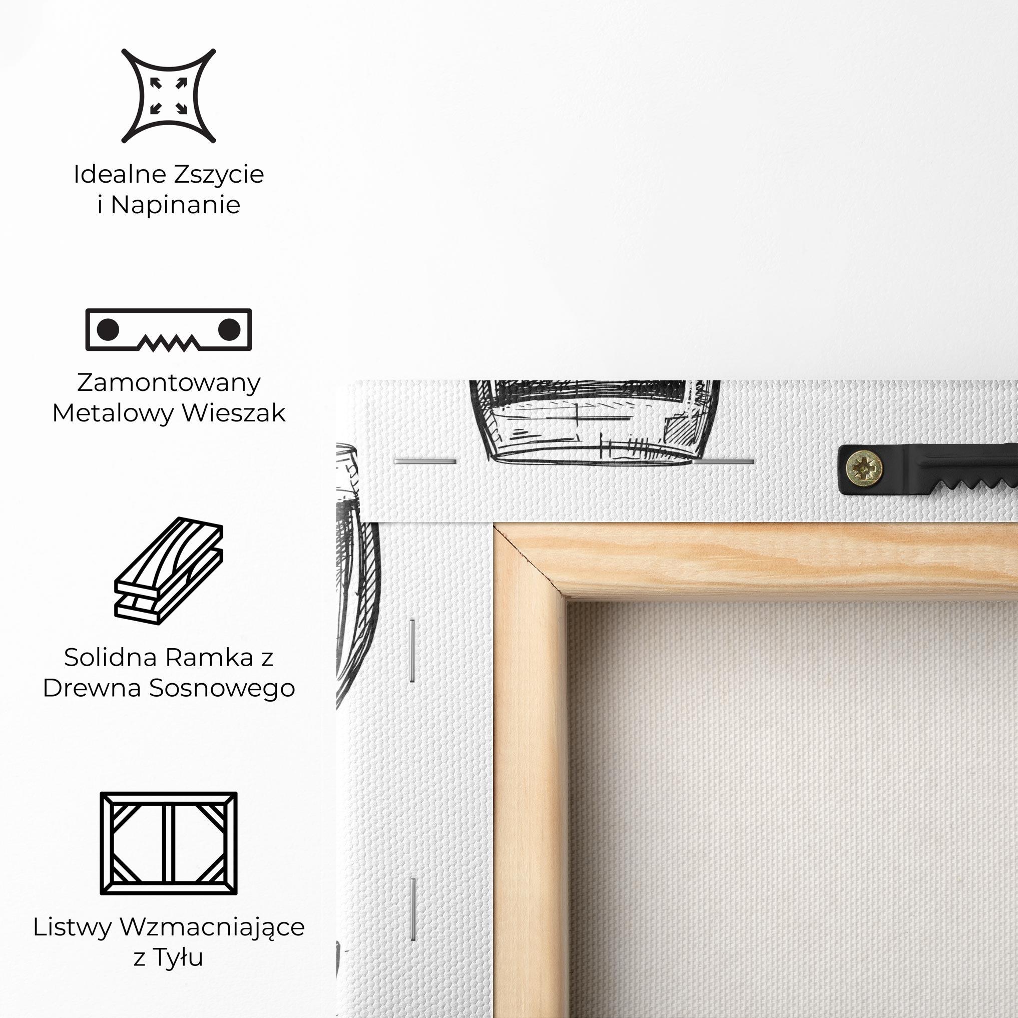 Obraz na Płótnie Black Line Drinks mockup 5