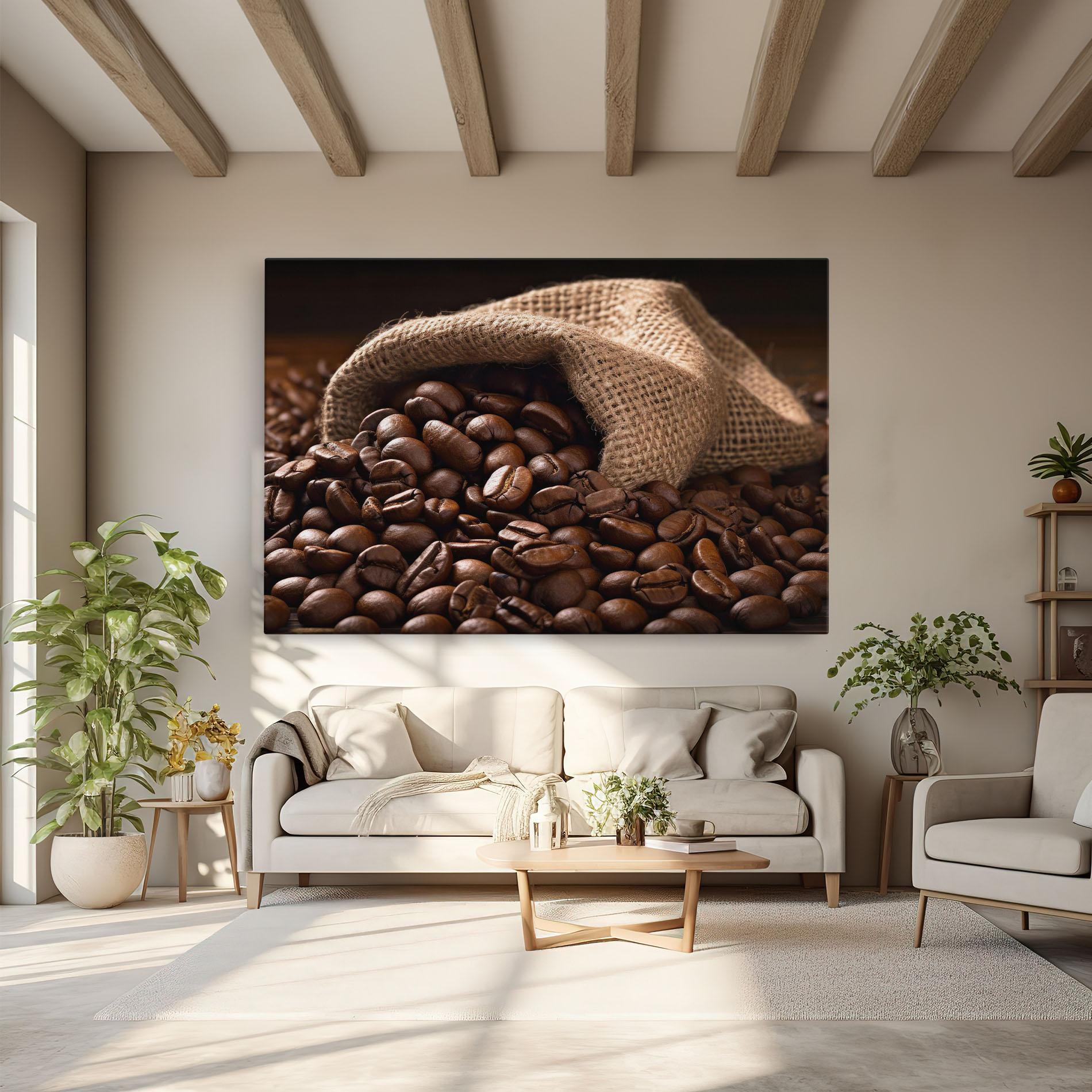 Obraz na Płótnie Bag Of Coffee Beans mockup 6
