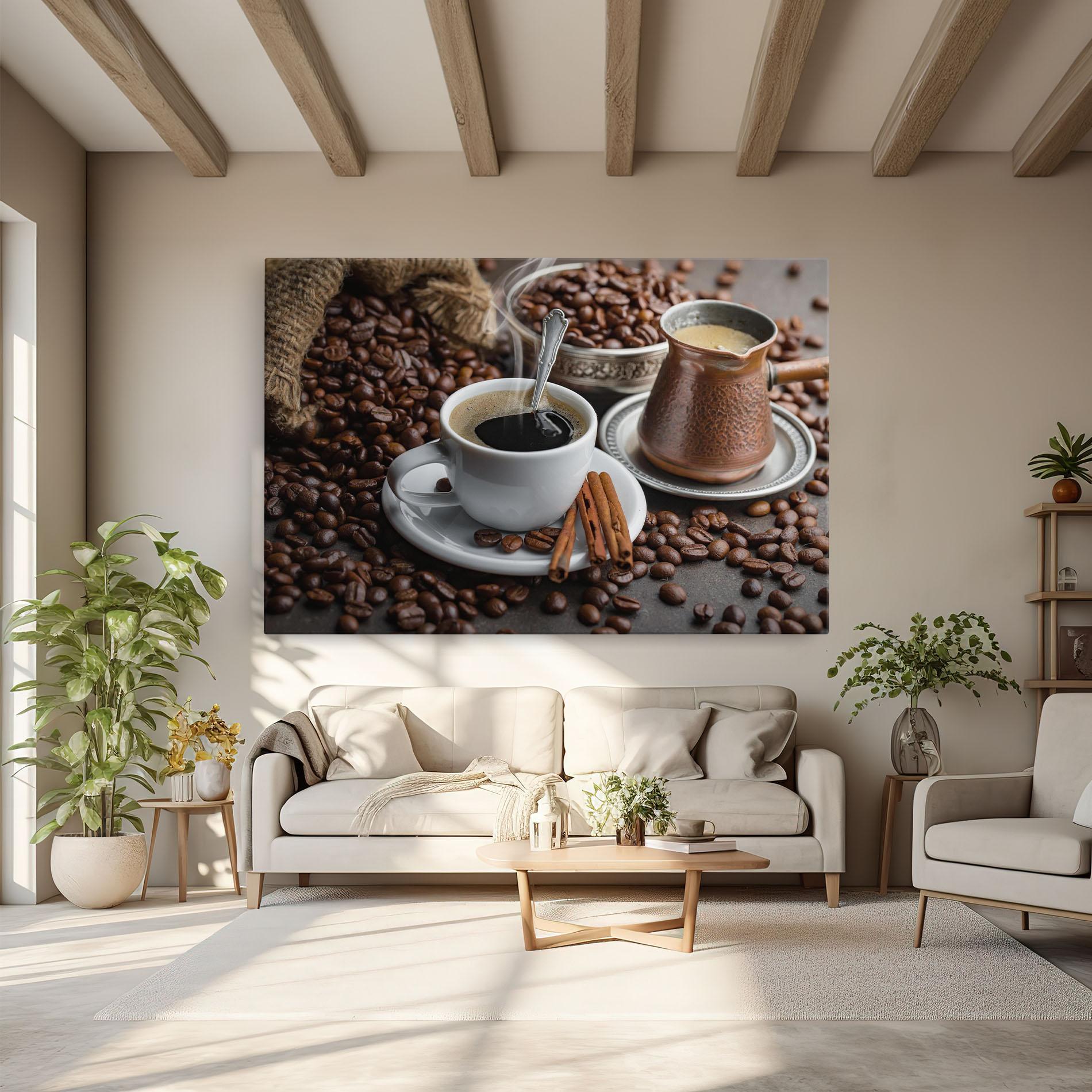 Obraz na Płótnie Black Coffee Beans mockup 6