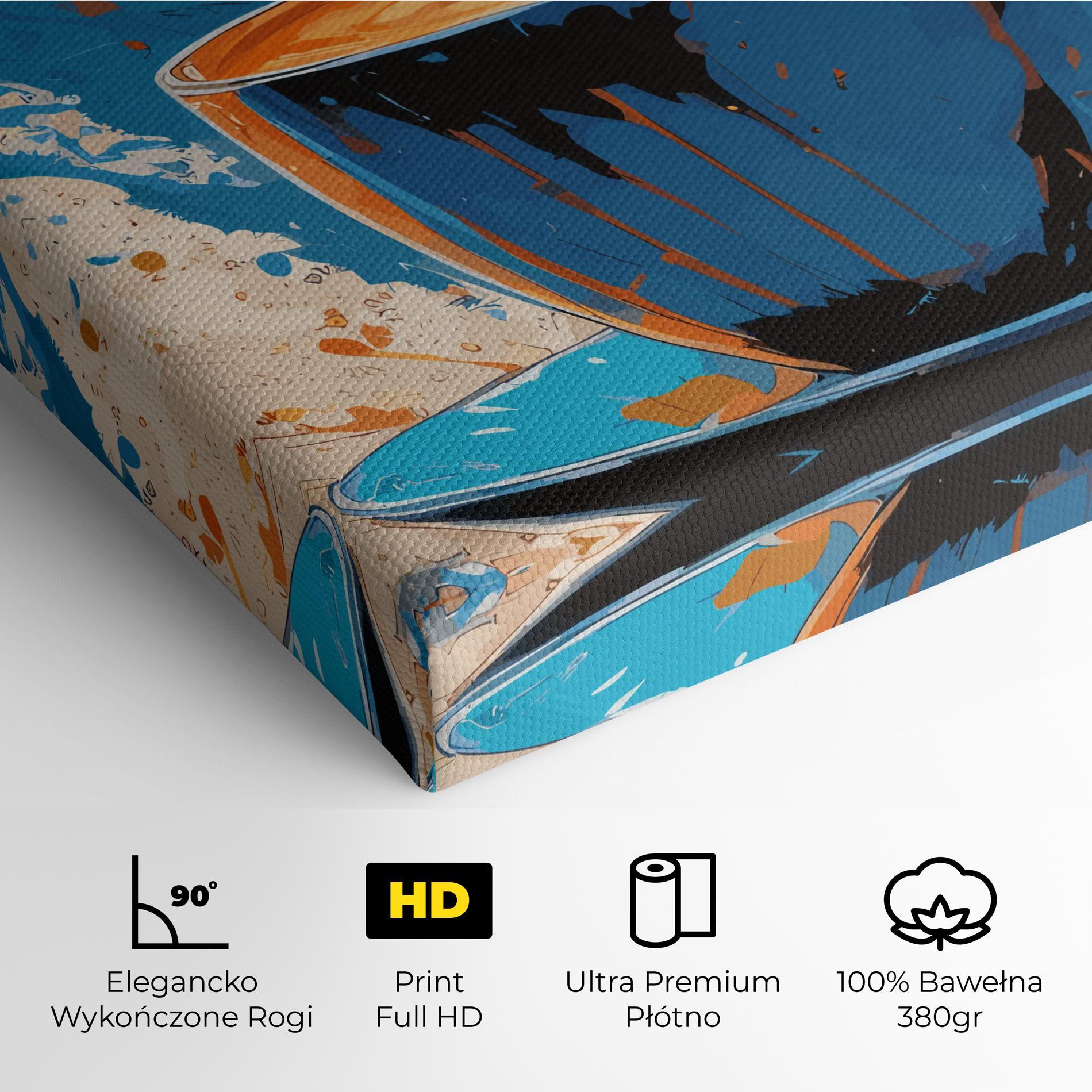 Obraz na Płótnie Coffee Blue Orange mockup 4