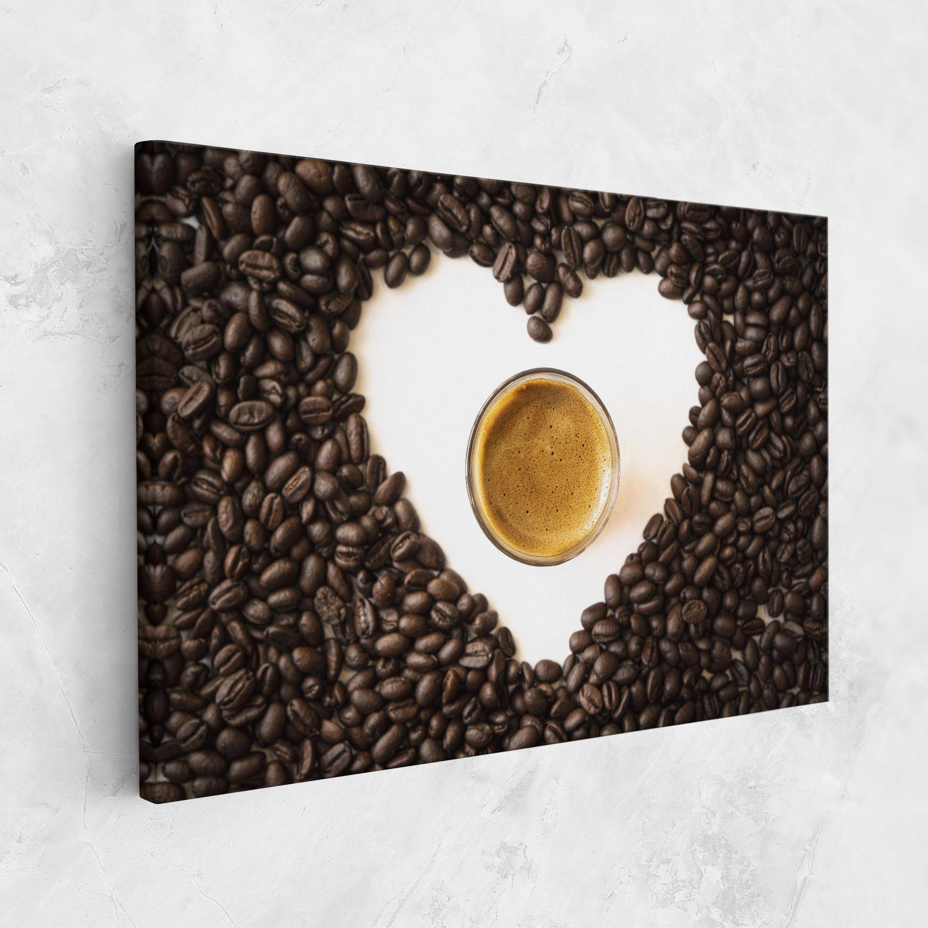 Obraz na Płótnie Coffee Bean Heart mockup 1
