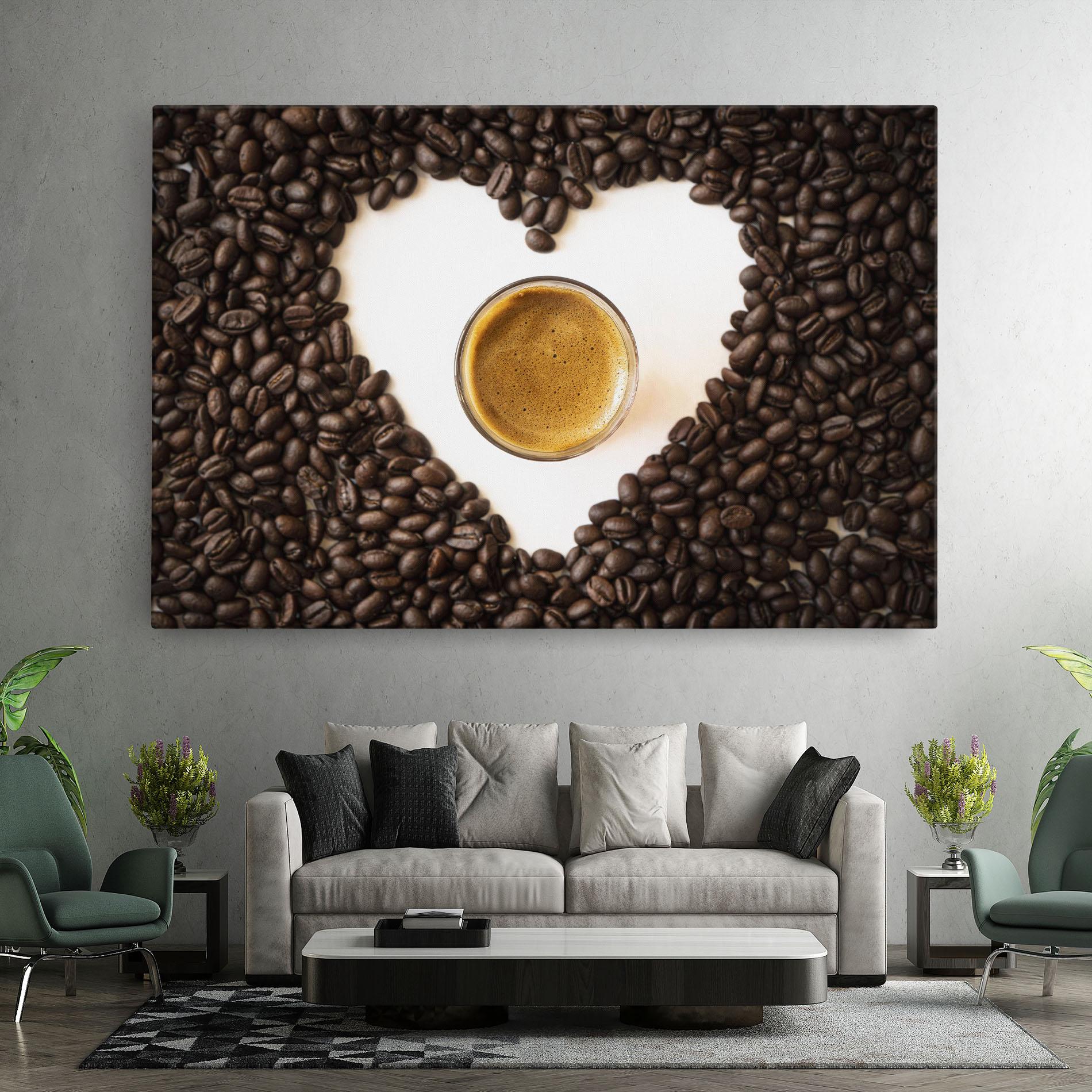 Obraz na Płótnie Coffee Bean Heart mockup 7