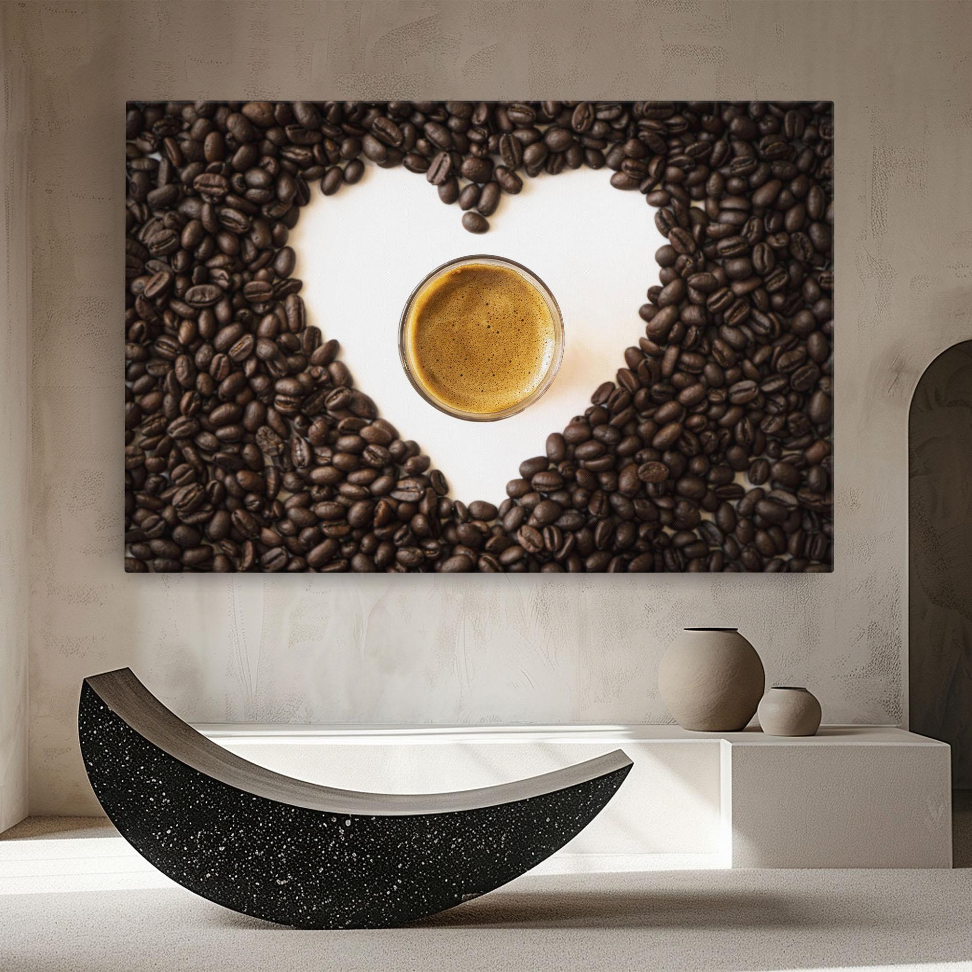 Obraz na Płótnie Coffee Bean Heart mockup 8