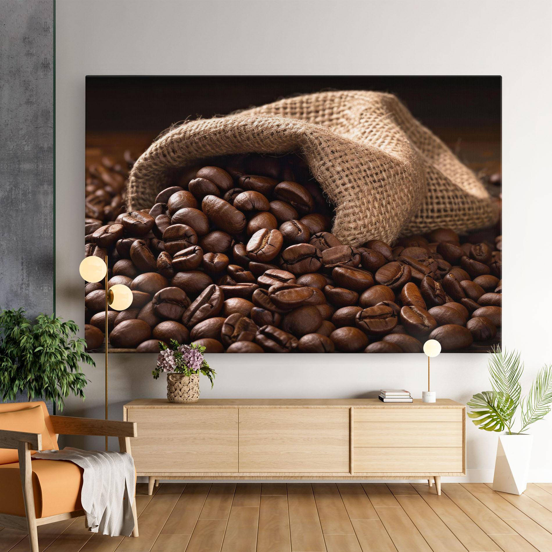 Obraz na Płótnie Bag Of Coffee Beans mockup 9