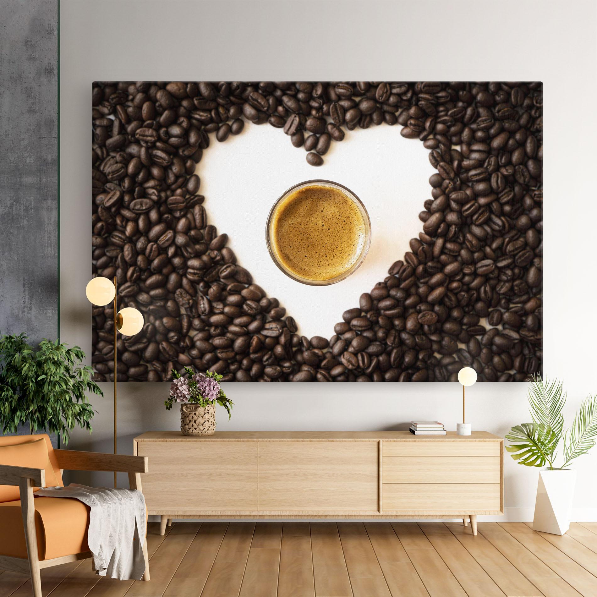Obraz na Płótnie Coffee Bean Heart mockup 9