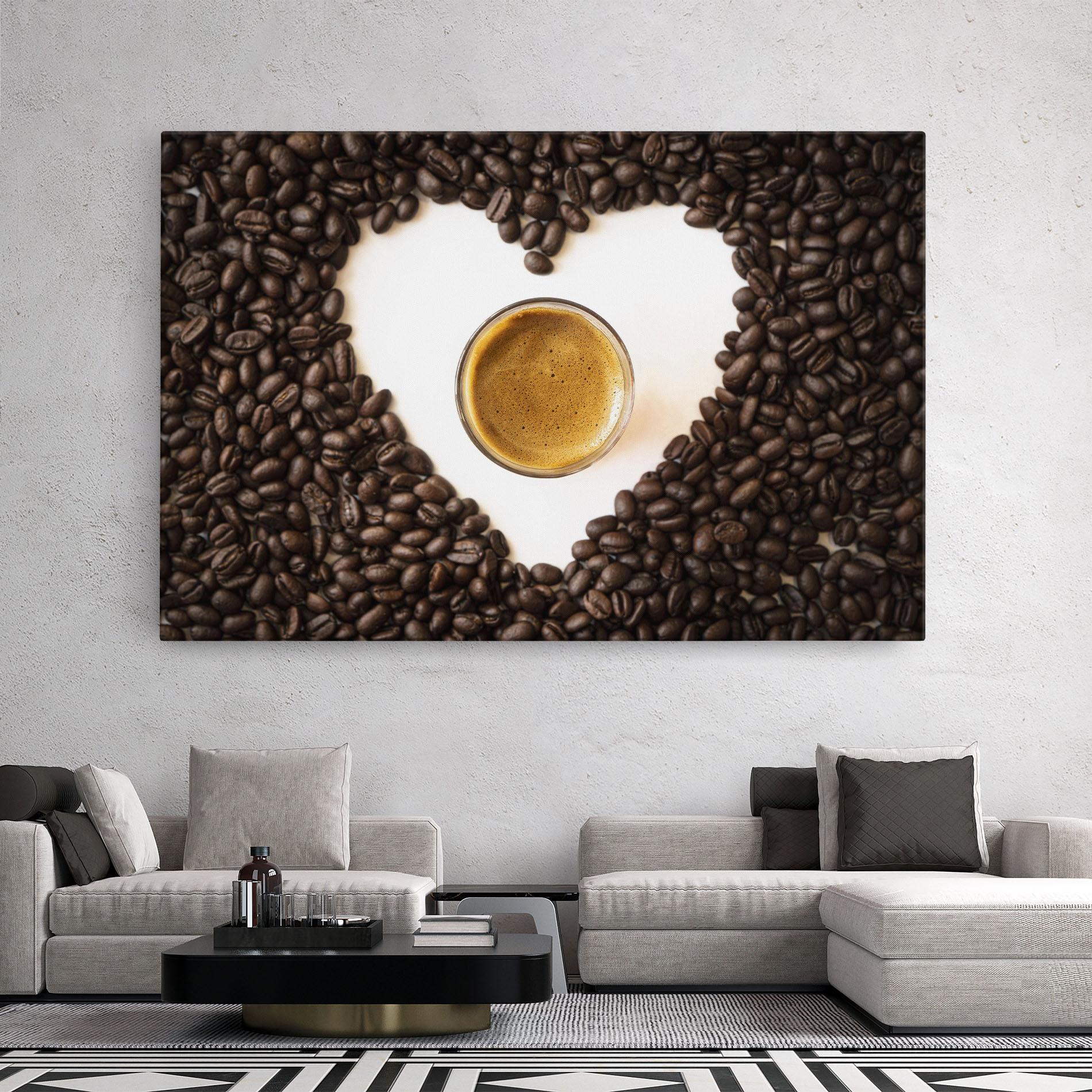 Obraz na Płótnie Coffee Bean Heart mockup 2