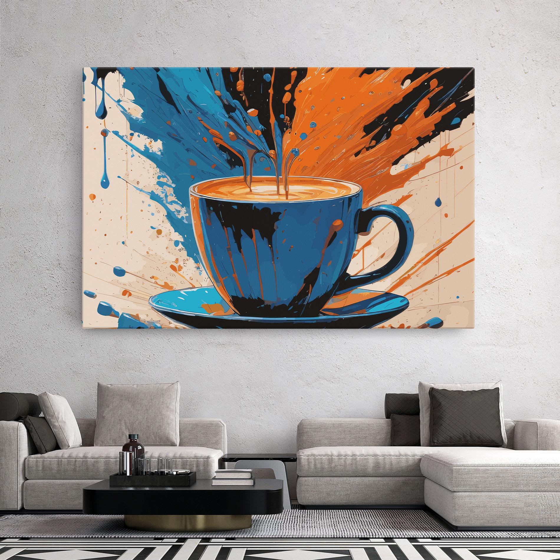 Obraz na Płótnie Coffee Blue Orange mockup 2