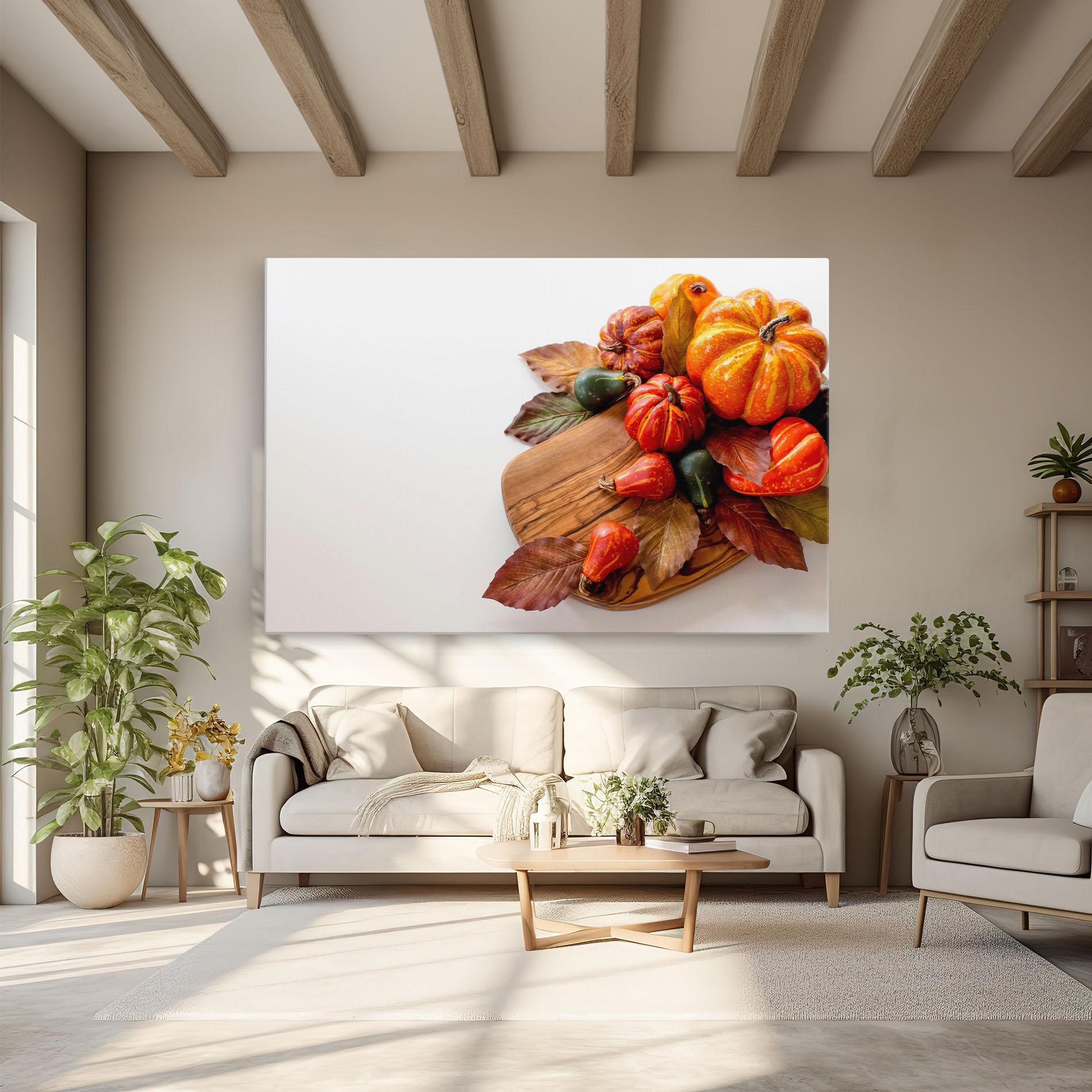 Obraz na Płótnie Autumn Pumpkins mockup 6