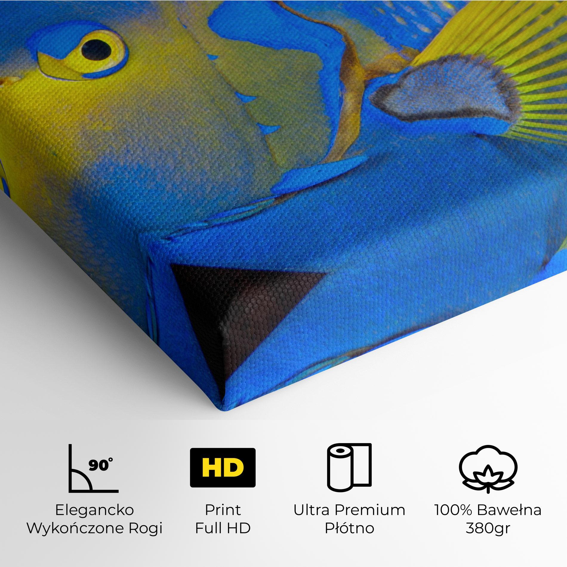 Obraz na Płótnie Blue Yellow Fish mockup 4