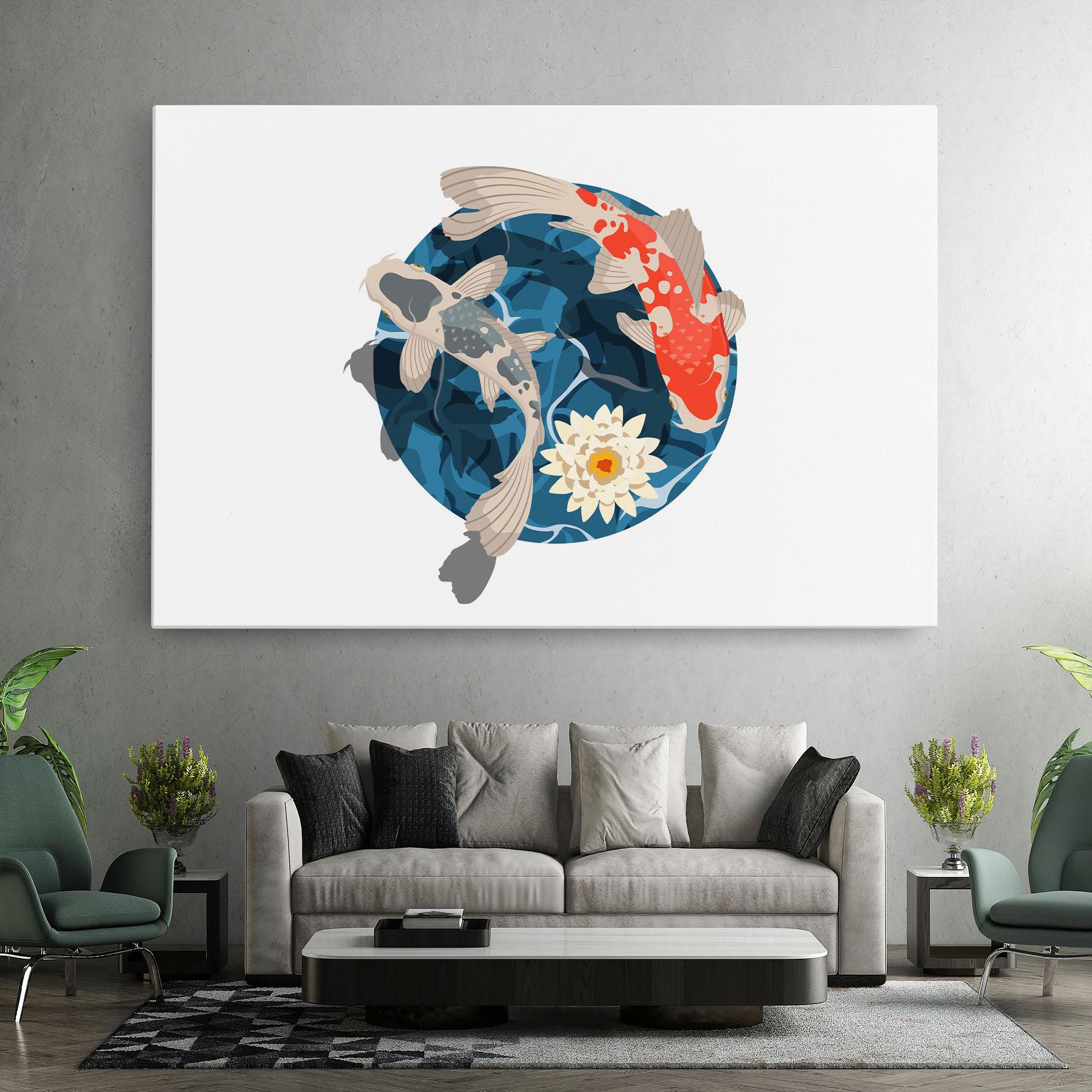 Obraz na Płótnie Grey Orange Koi mockup 7