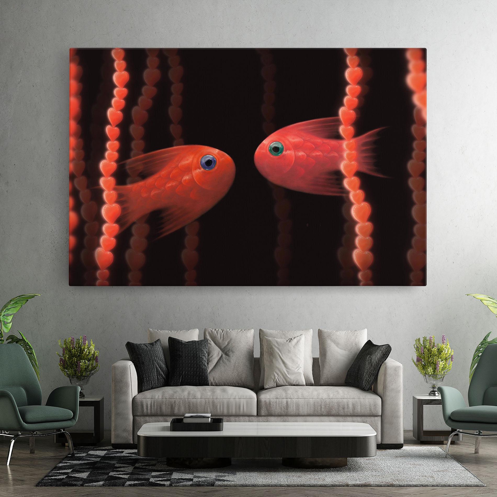 Obraz na Płótnie Orange Fish Heart mockup 7