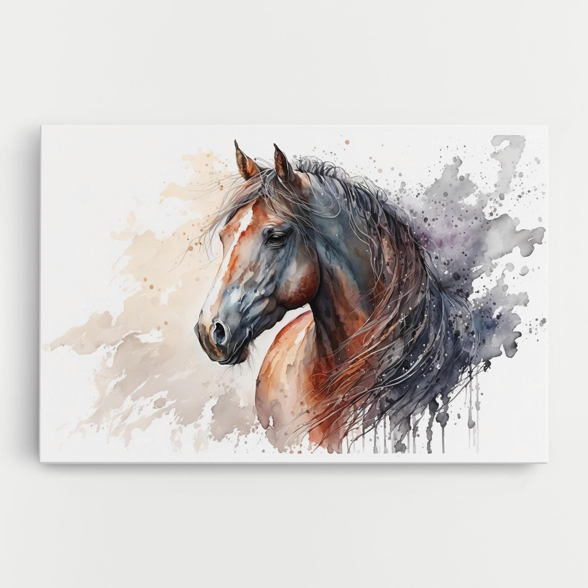 Obraz na Płótnie Black Brown Horse Painting mockup 0