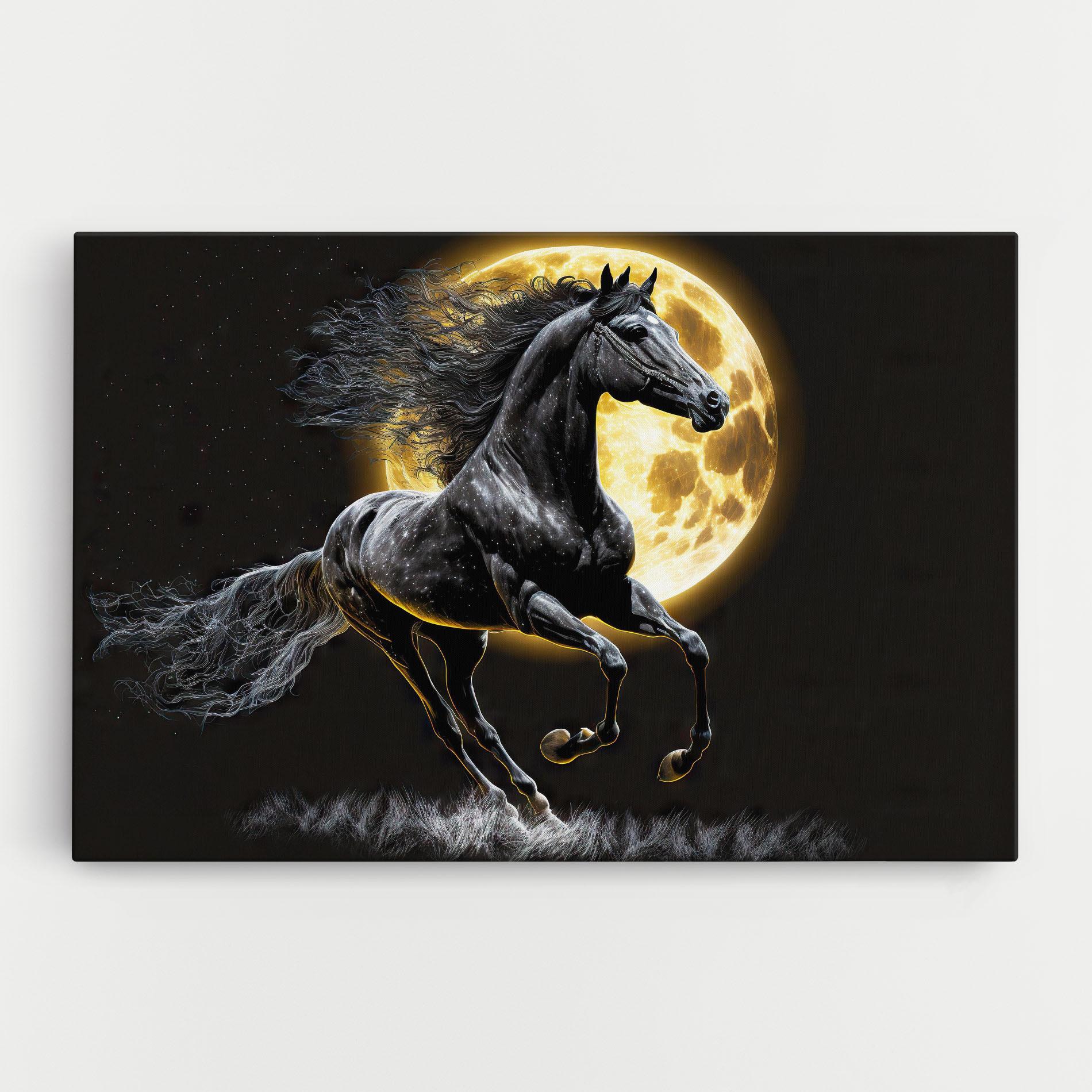Obraz na Płótnie Gold Moon Horse mockup 0