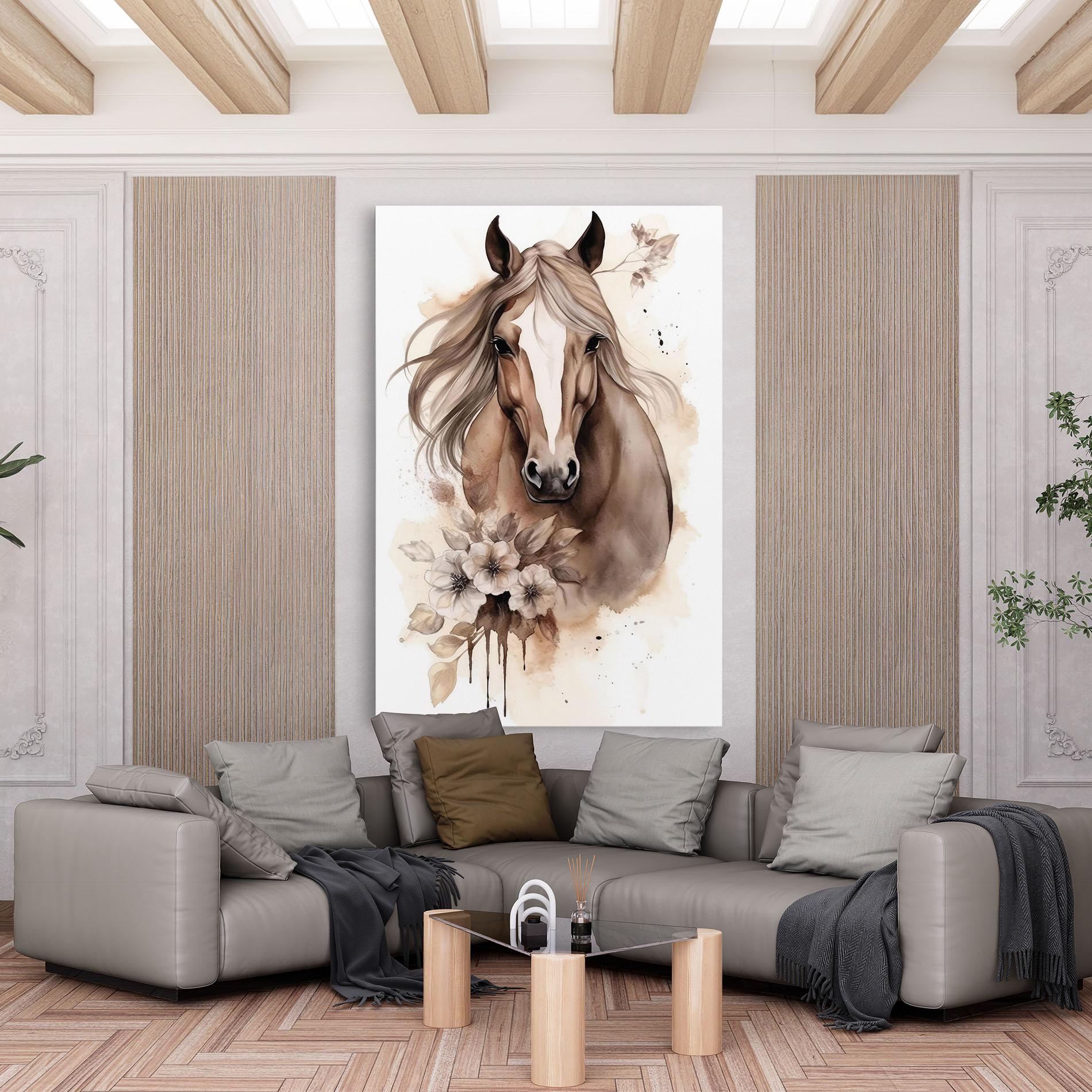 Obraz na Płótnie Flower Brown Horse mockup 6