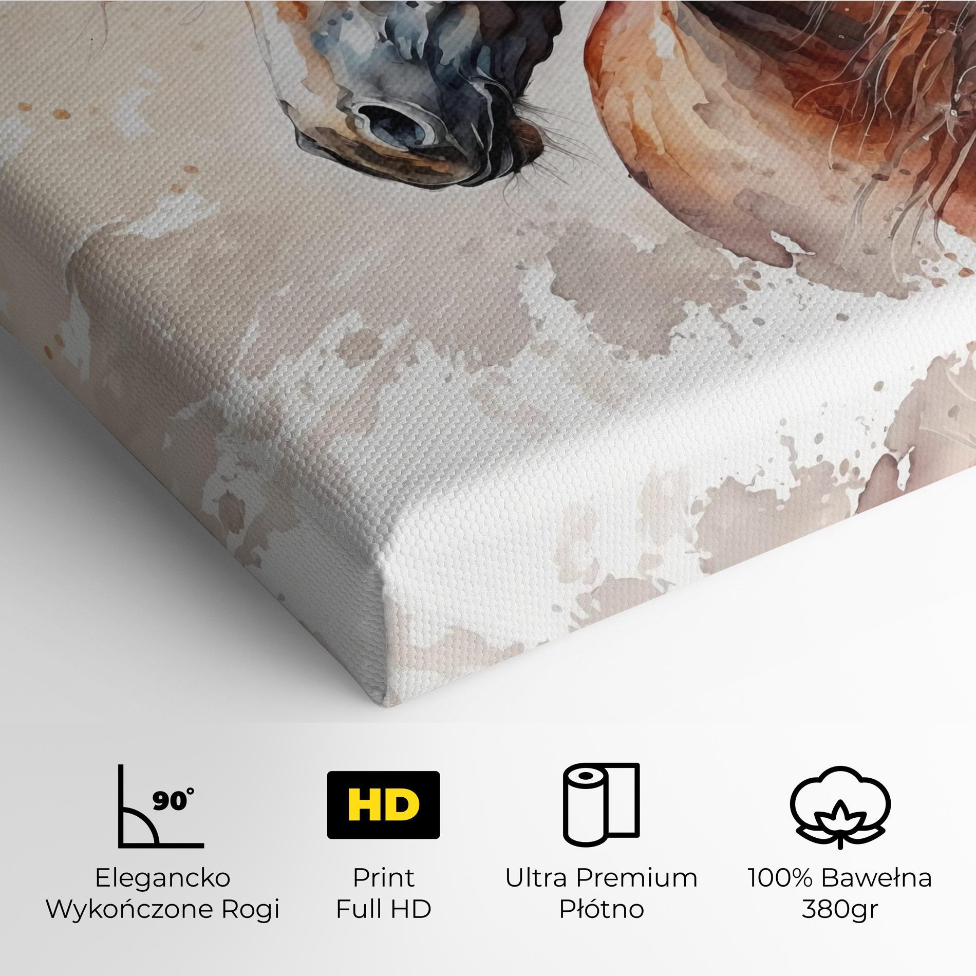 Obraz na Płótnie Black Brown Horse Painting mockup 4