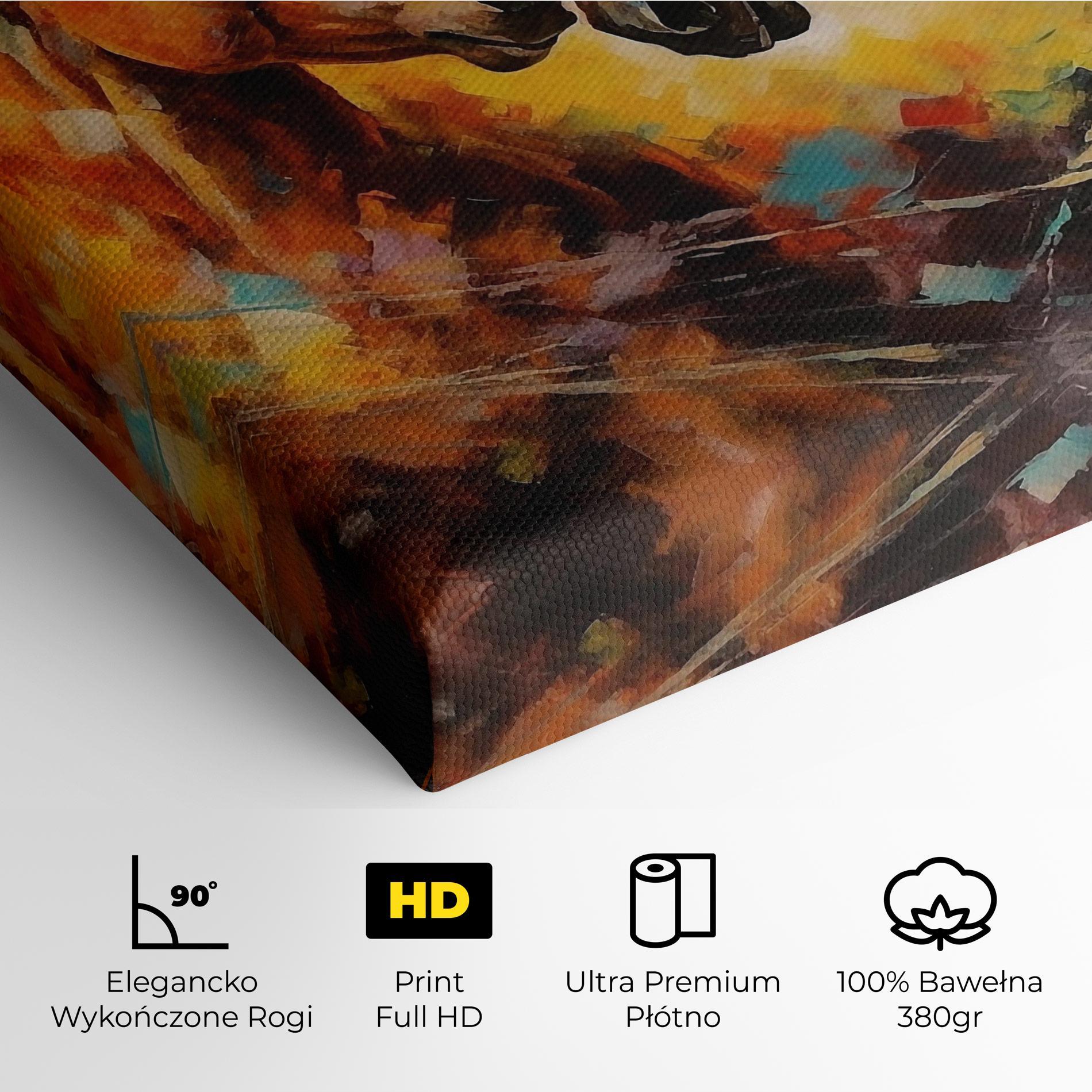 Obraz na Płótnie Brown Black Horses mockup 4