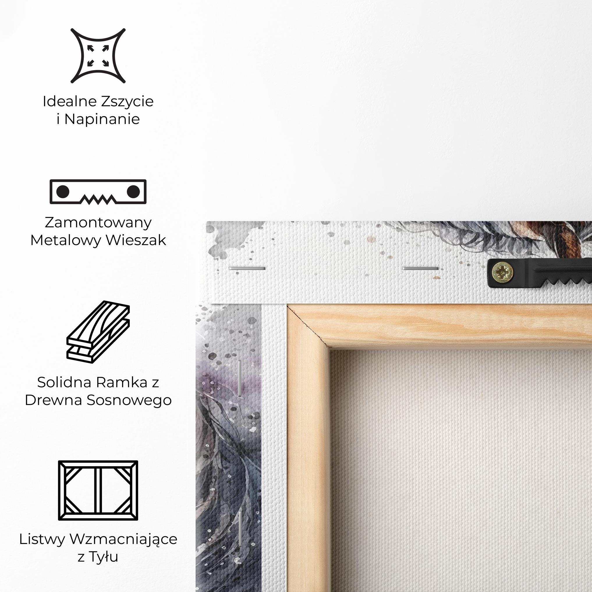 Obraz na Płótnie Black Brown Horse Painting mockup 5