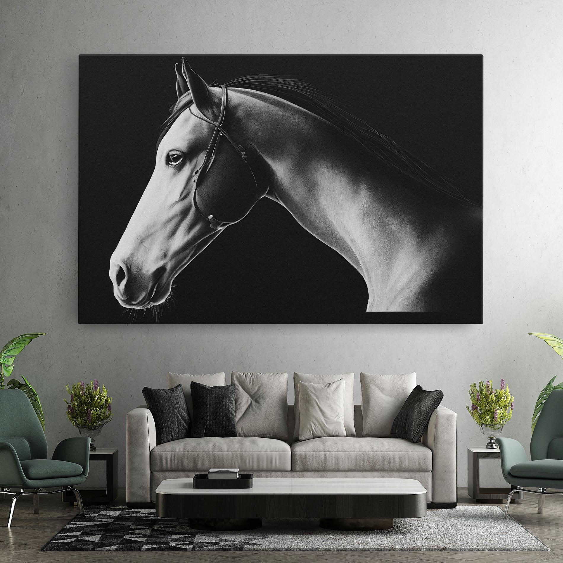 Obraz na Płótnie Gray Horse Profile mockup 7