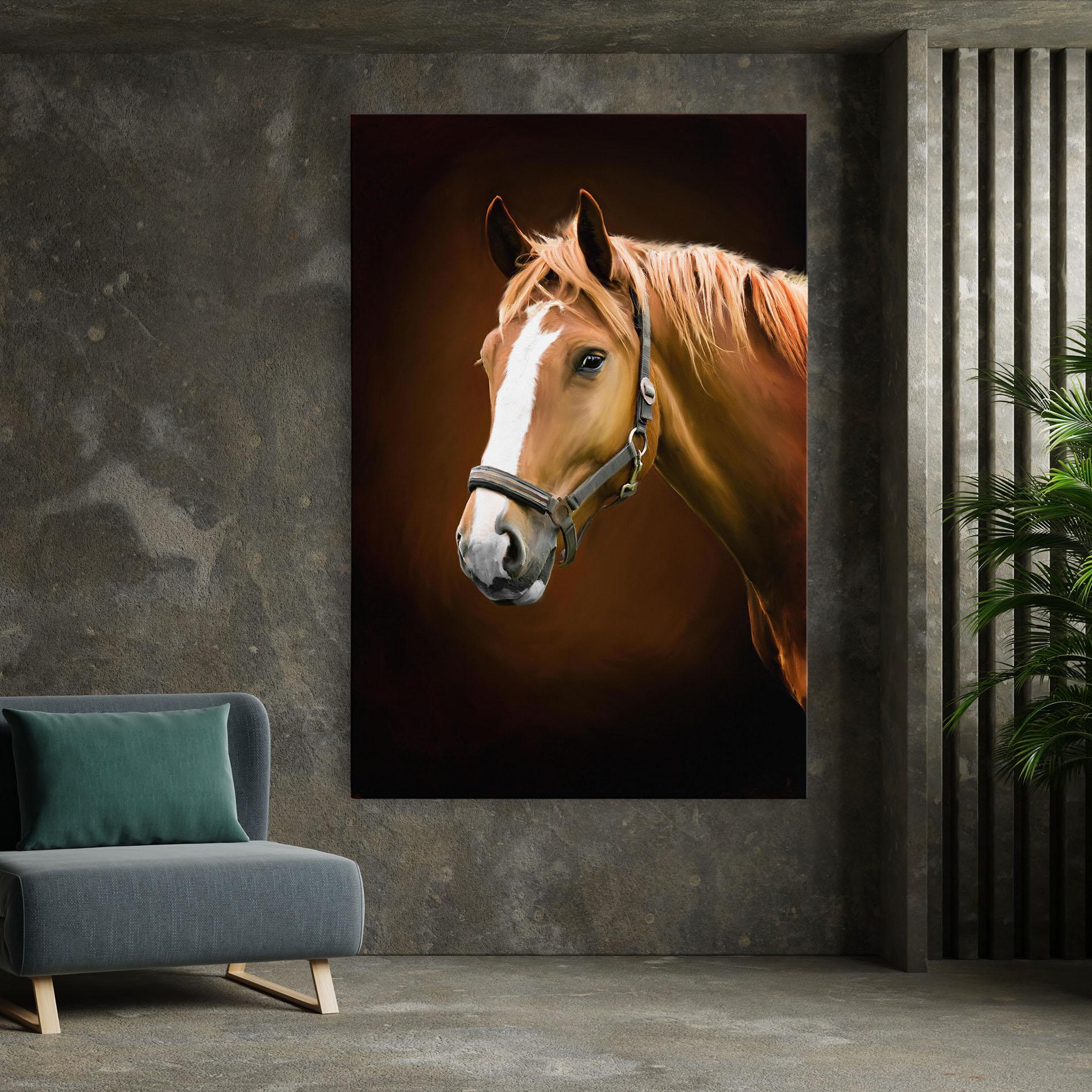 Obraz na Płótnie Digital Painted Horse mockup 7