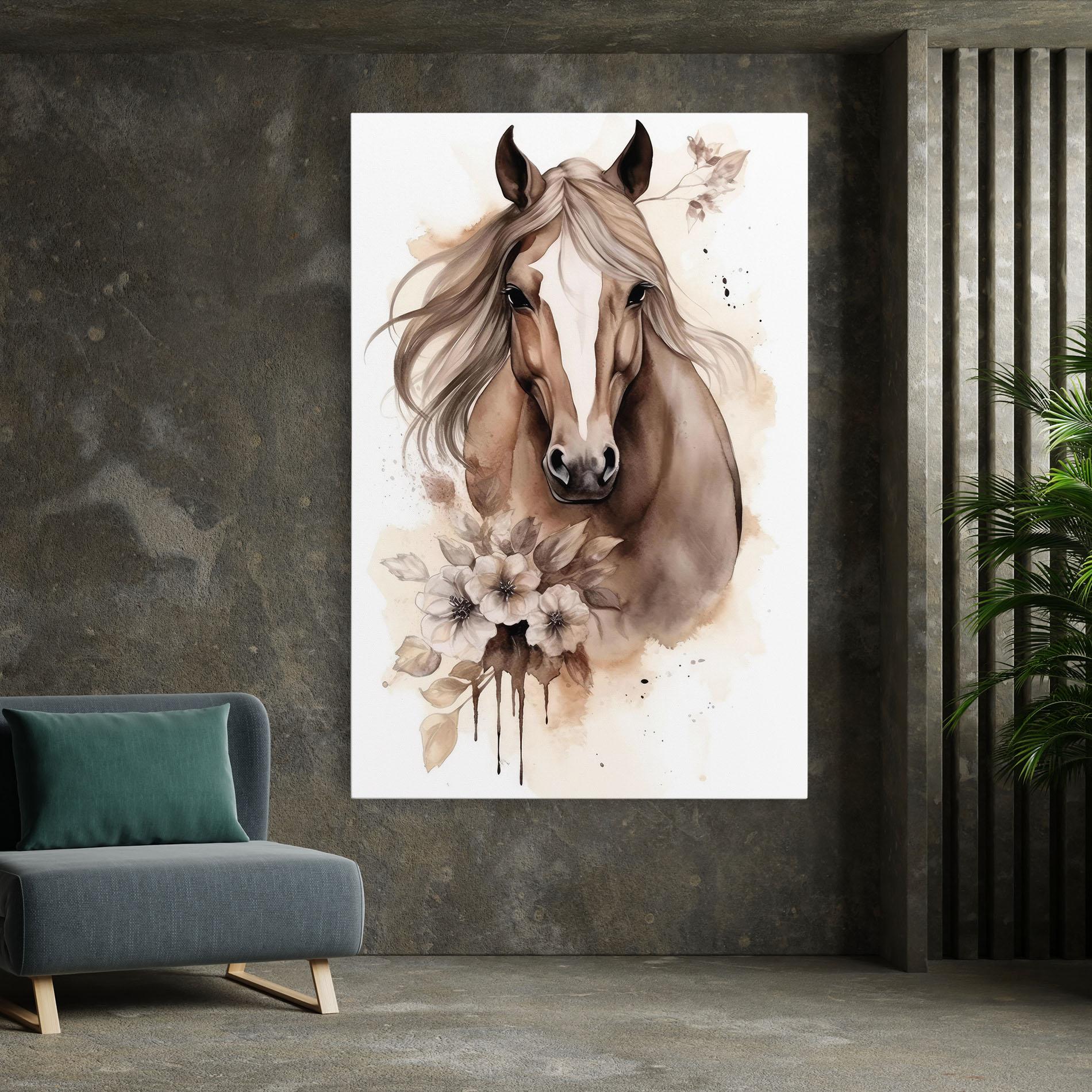 Obraz na Płótnie Flower Brown Horse mockup 7