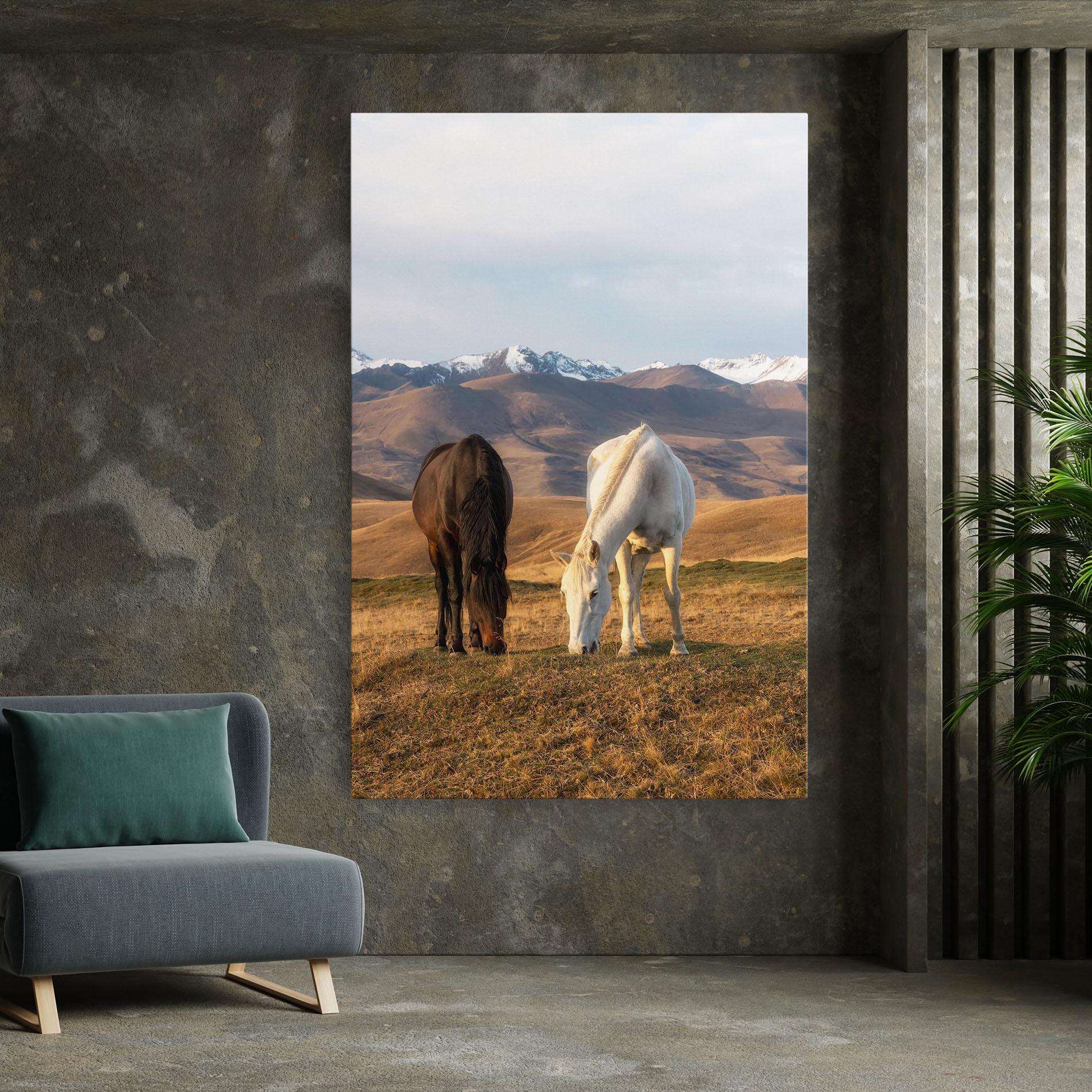 Obraz na Płótnie Mountain Horses mockup 7